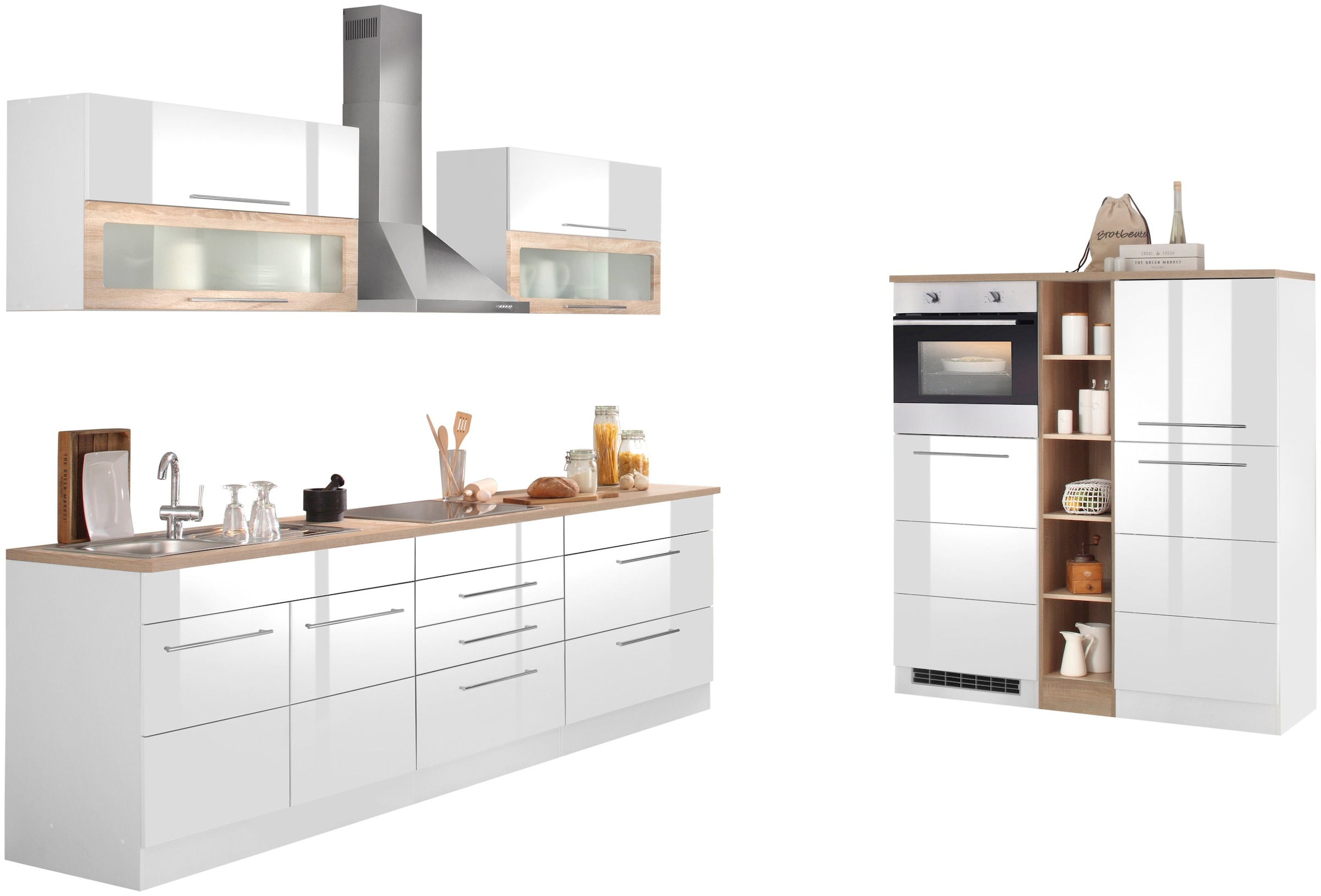 KOCHSTATION "KS-Wien" Breite 430 cm, wahlweise mit E-Geräten und Induktion