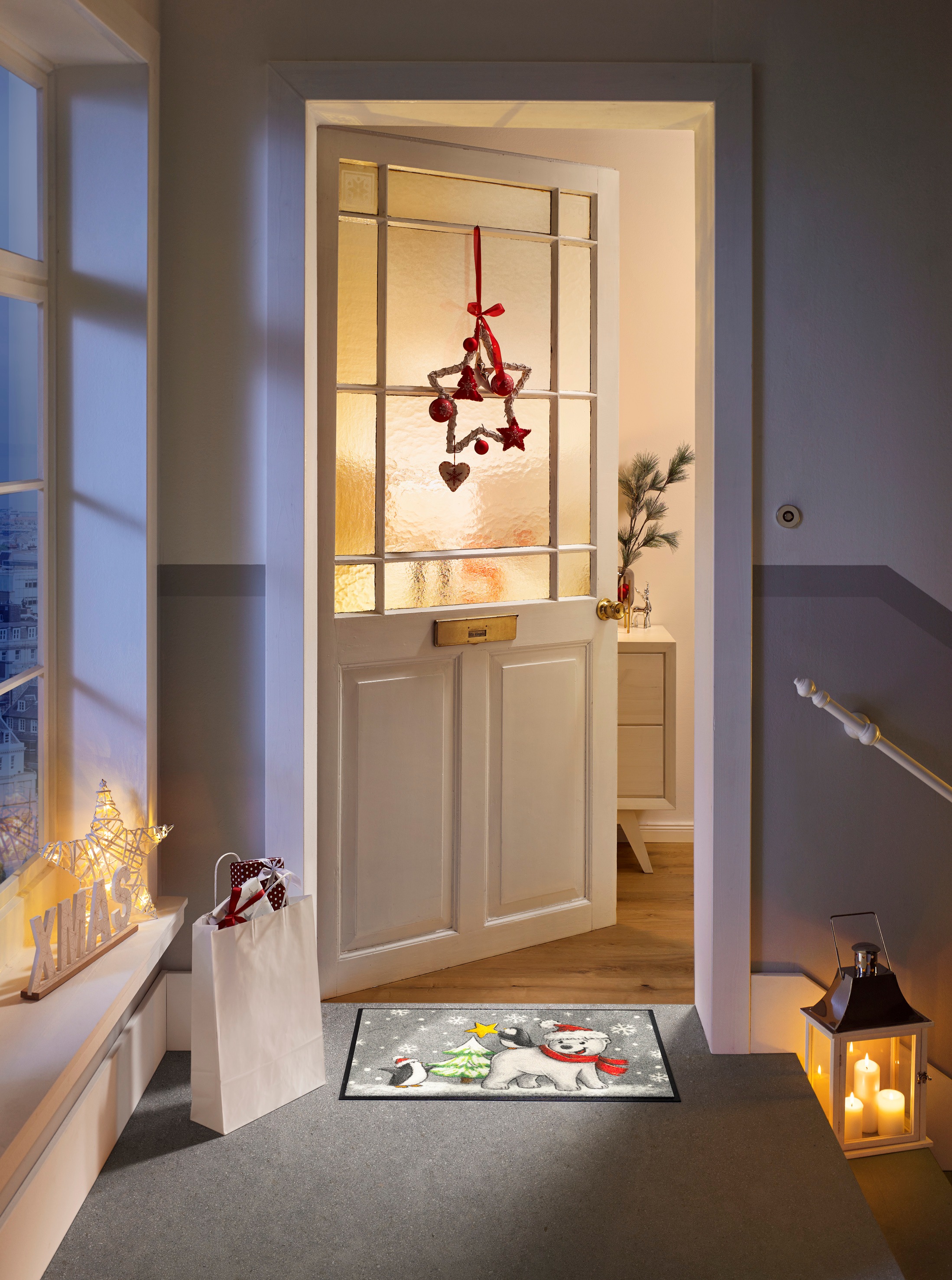 wash+dry by Kleen-Tex Fußmatte "Polar Friends" rechteckig 7 mm Höhe günstig online kaufen