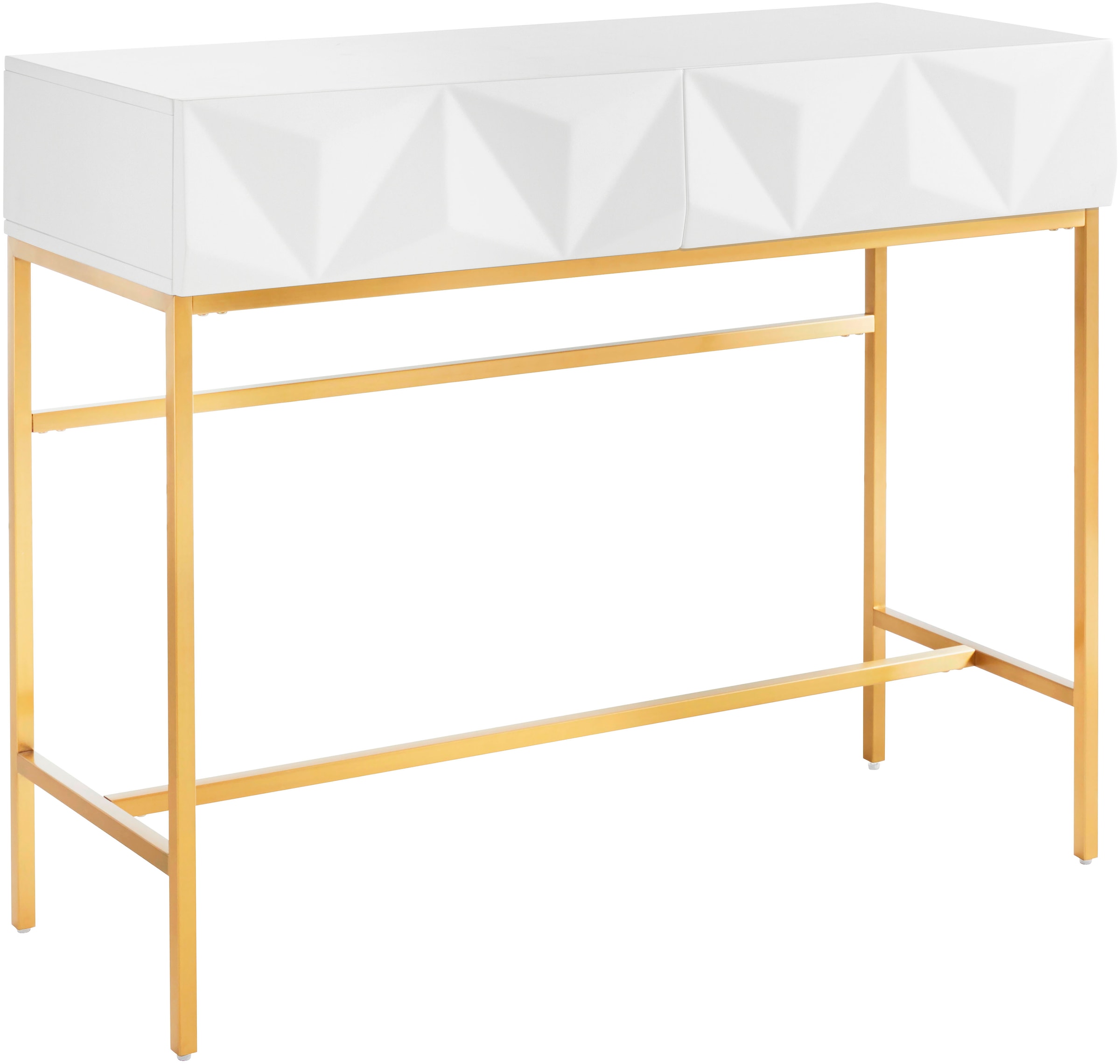 Leonique Sideboard »Minfi«, in 3D-Optik, Konsolentisch mit goldfarbenem Metallgestell