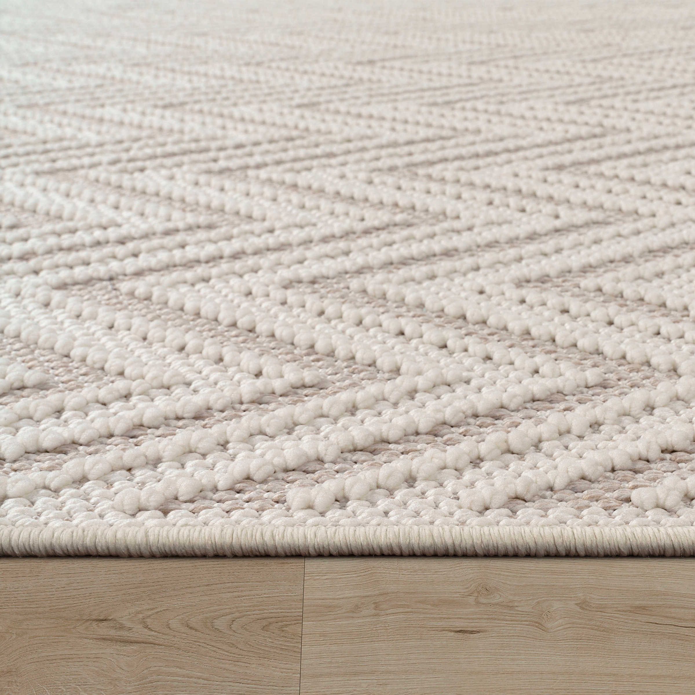 Paco Home Teppich »Buckman 465«, rechteckig, 11 mm Höhe, Kurzflor, Hoch-Tief Effekt, Zickzack Muster, mit Fransen
