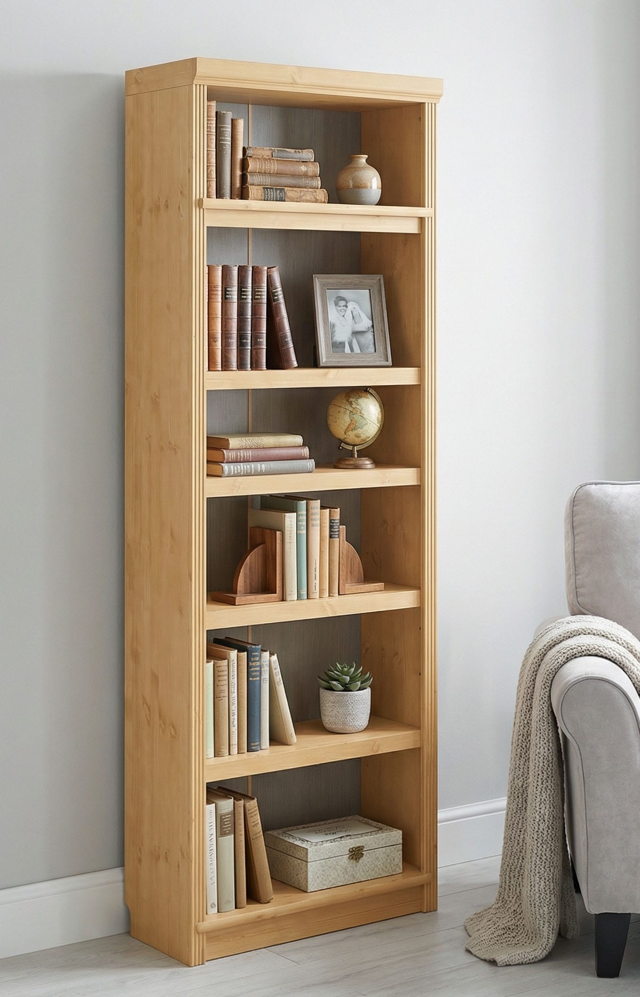 OTTO home Bücherregal »Soeren Regal B/T/H: 80/33,5/220 cm, mit 6 Fächern« massive Kiefer, FSC®-zertifizier