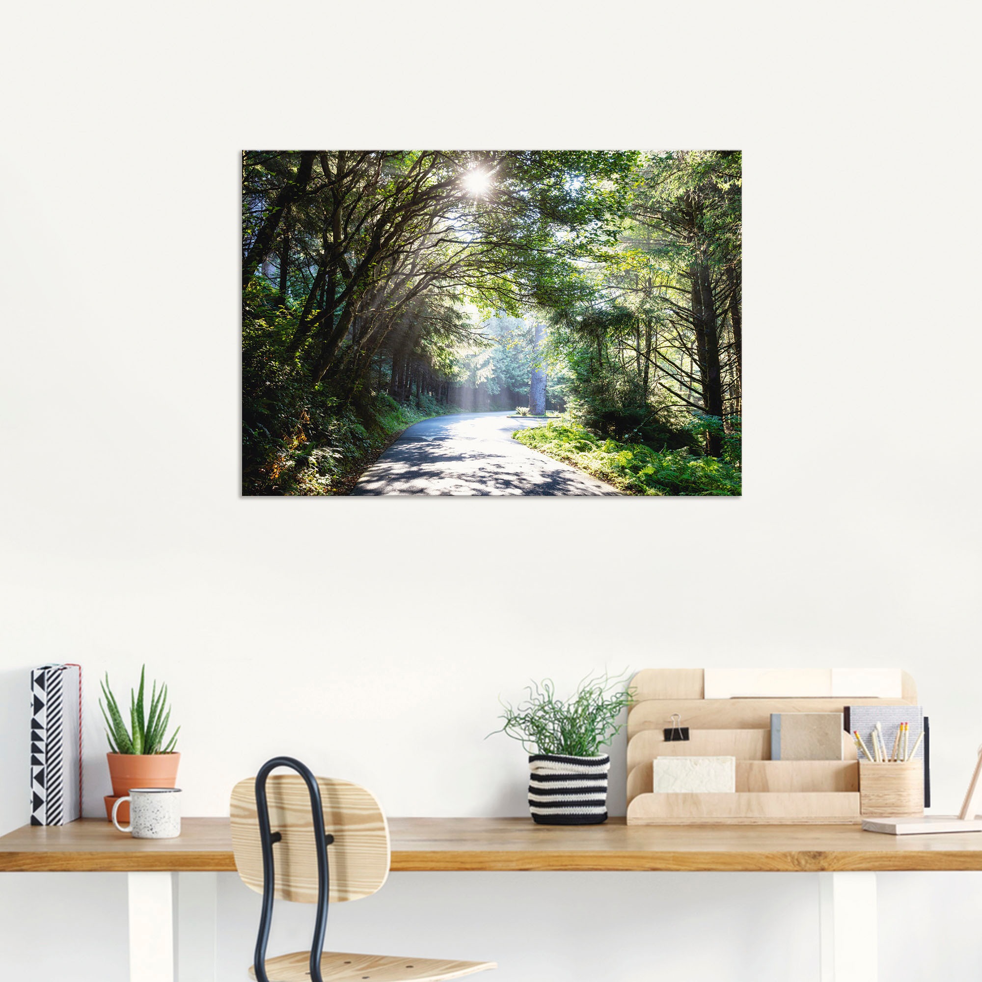 Artland Wandbild »Sonniger Wald«, Baumbilder, (1 St.), als Alubild, Outdoorbild, Leinwandbild, Poster in verschied. Größen