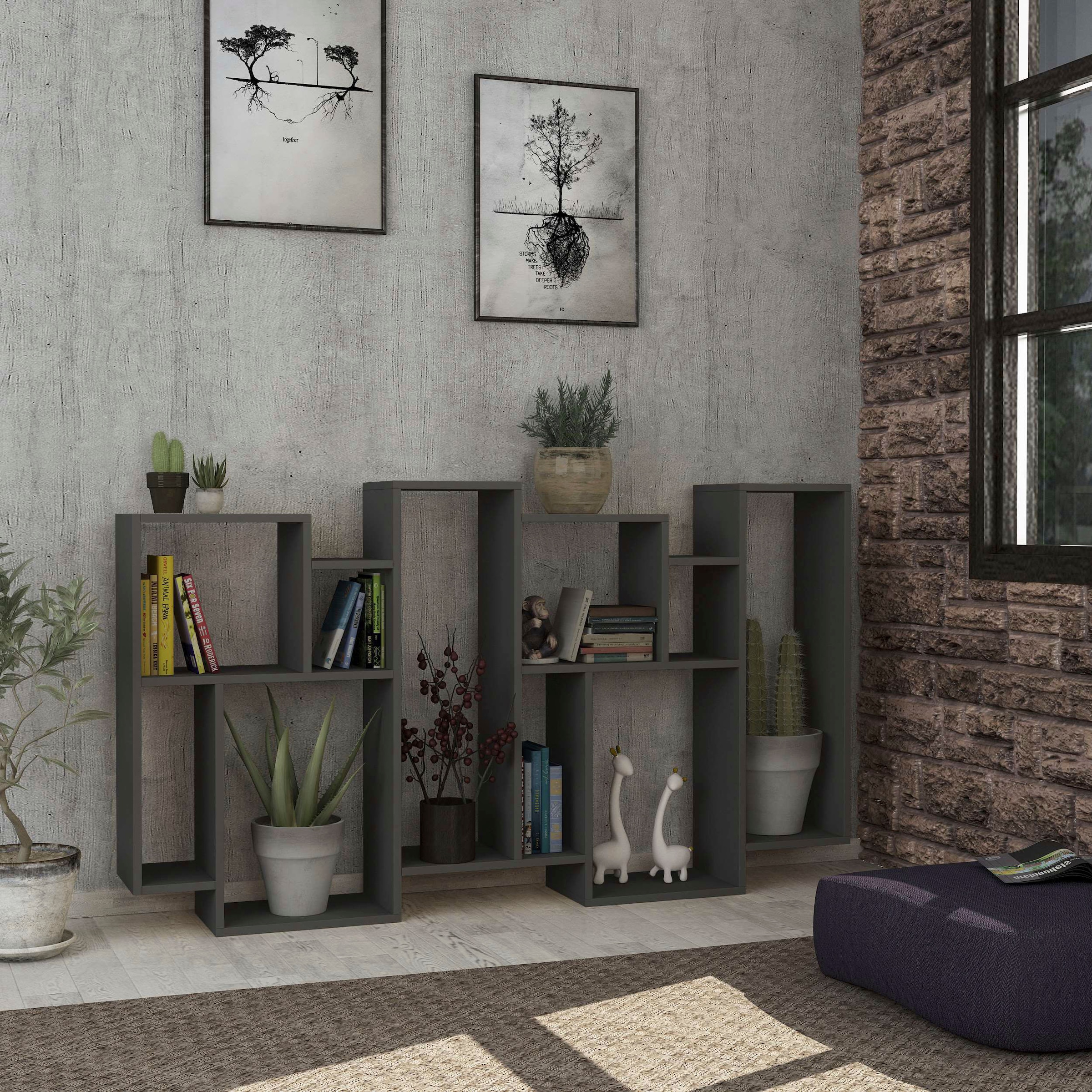 Decortie Bücherregal »Karmato Bücherregal«, (Packung), Leichte Montage, Lagerung, Platzsparend