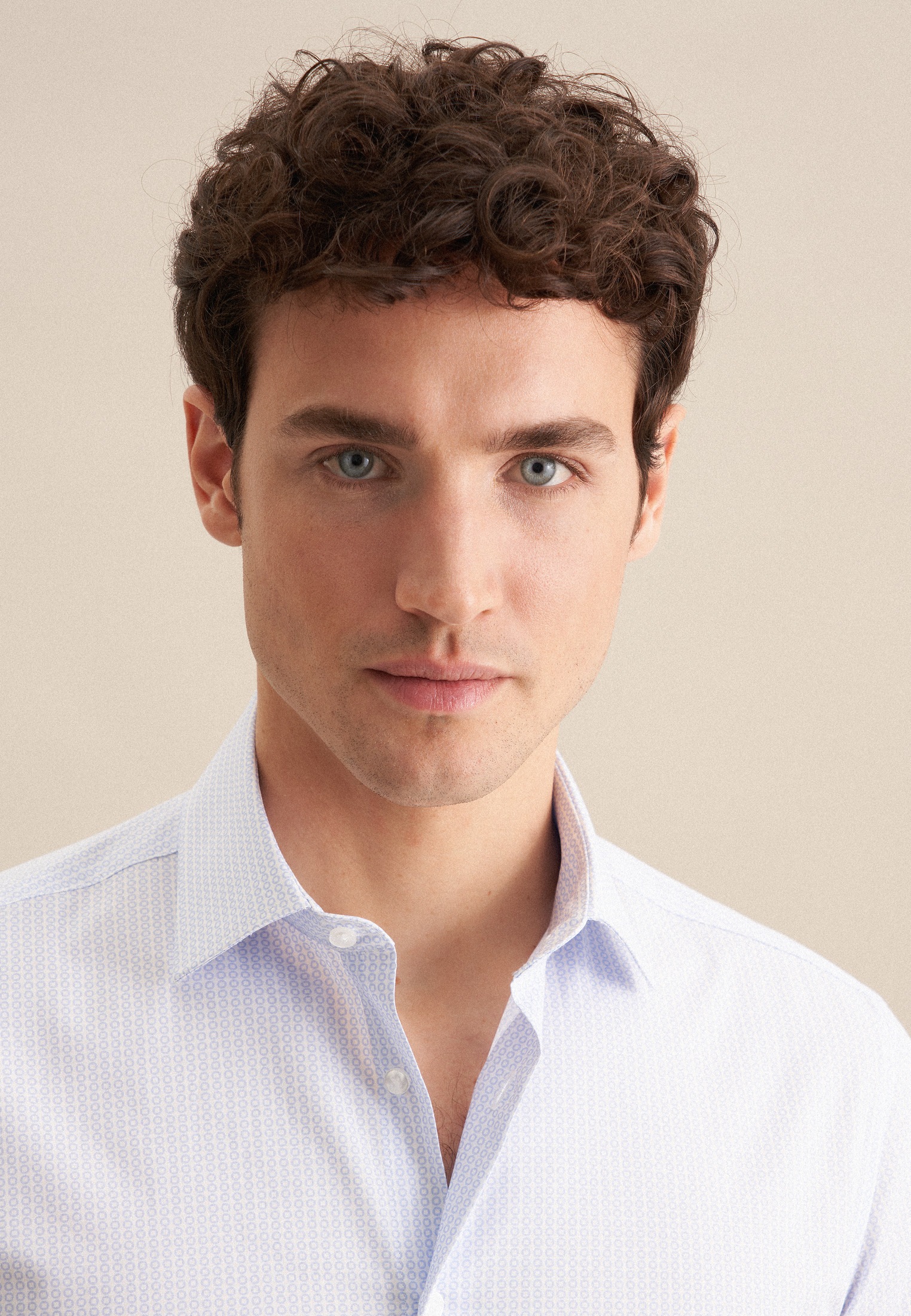 Thumbnail - seidensticker Businesshemd "Shaped" Shaped 1/2 Kentkragen Druck