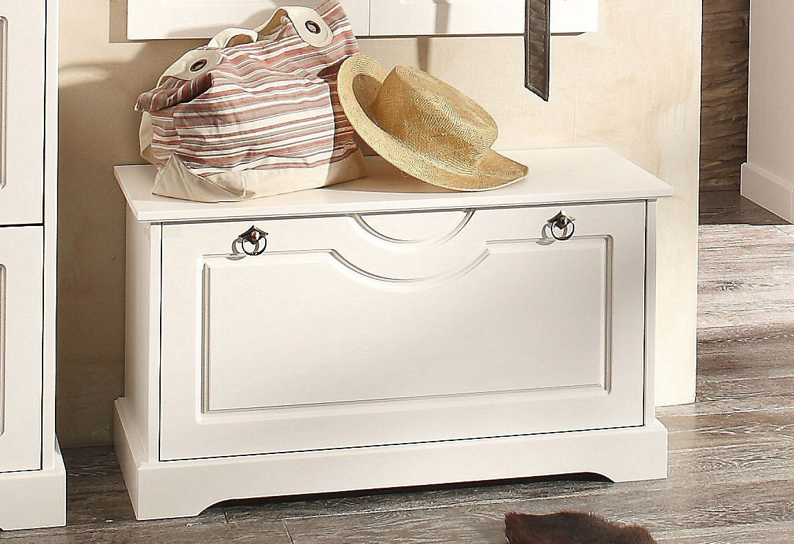 OTTO home "Klera, Schuhbank, mit dekorativen Fräsungen, Lanhausstil" Breite 81 cm, aus massiver Kiefer, FSC-zertifiziert