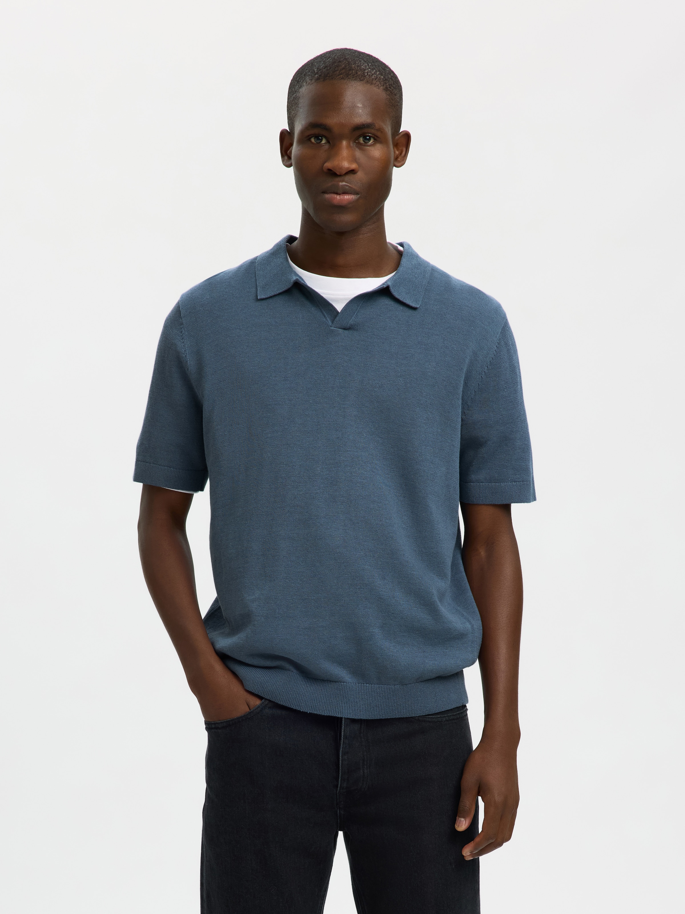 SELECTED Poloshirt "SLHMATTIS SS KNIT SUN OPEN POLO NOOS" günstig online kaufen