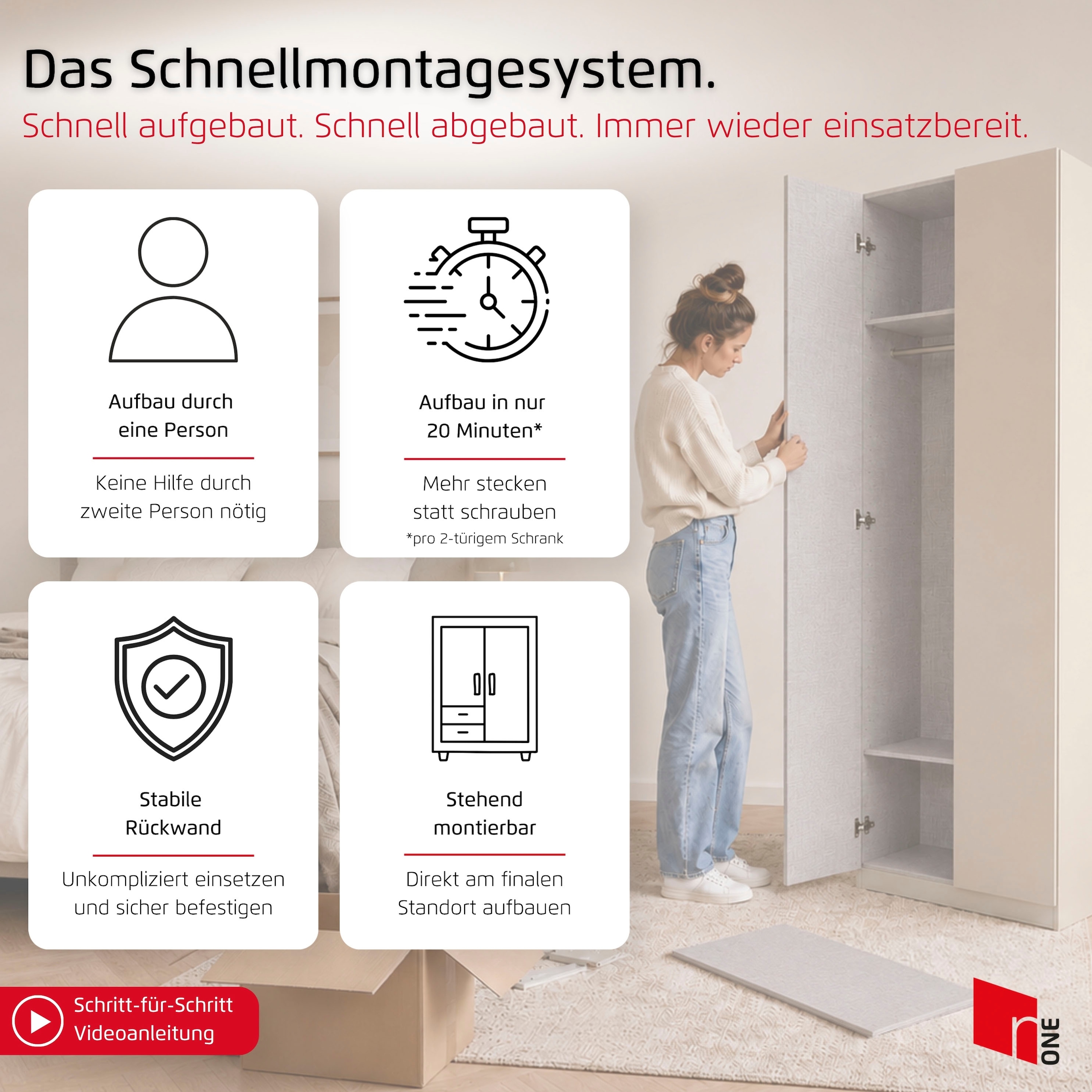 rauch Kleiderschrank »Schrank Möbel Schlafzimmer Garderobe Kinderzimmer WELTNEUHEIT TYNDA« PATENTIERTES SCHNELLMONTAGESYSTEM, Soft-Close-Funktion MADE IN GERMANY