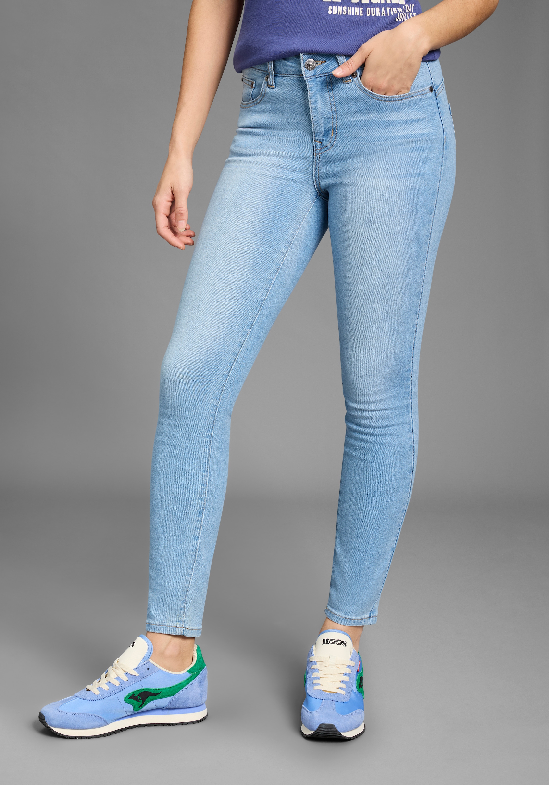 KangaROOS Slim-fit-Jeans "CROPPED HIGH WAIST SLIM FIT", schmale Passform, R günstig online kaufen