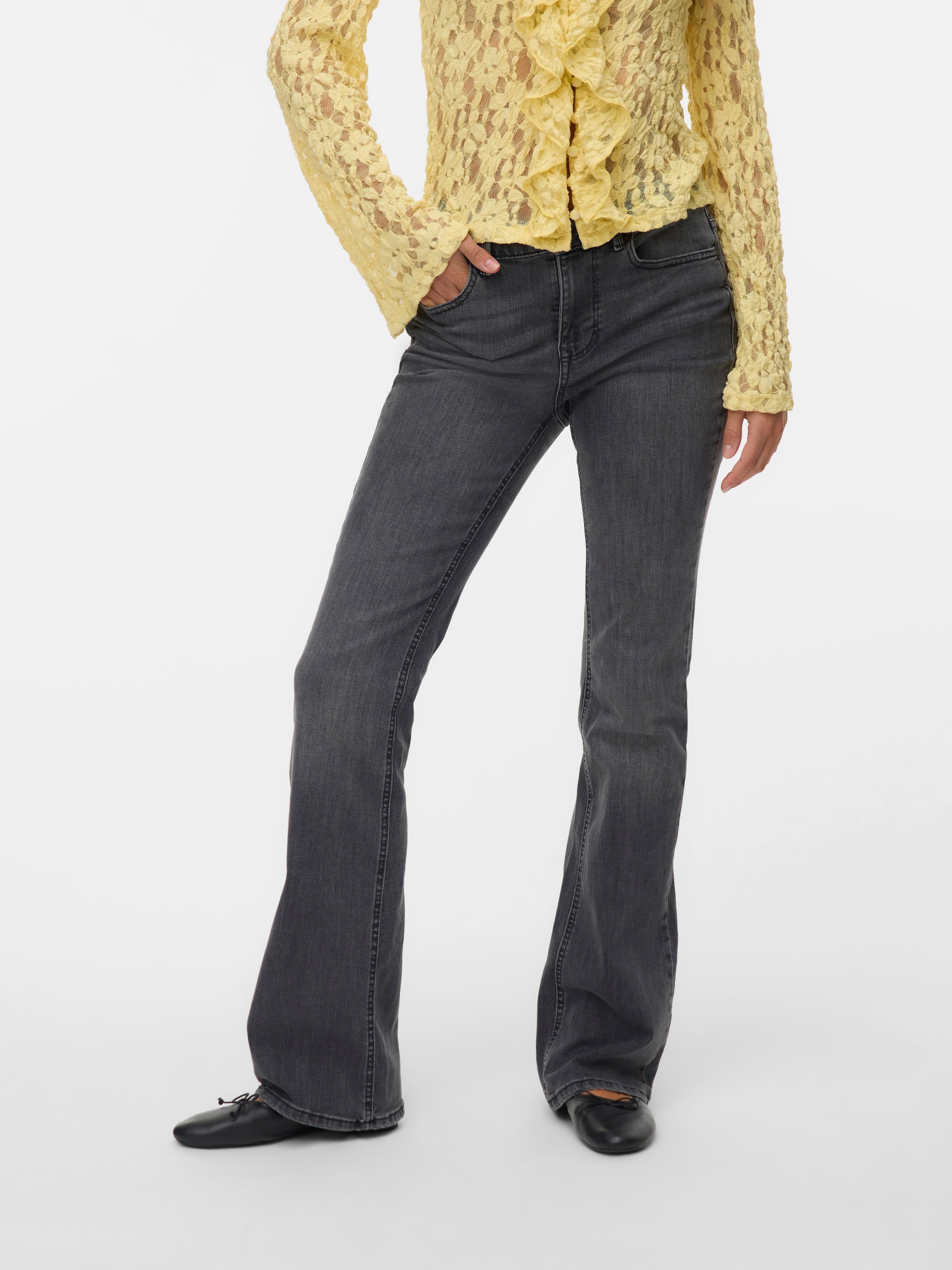 Vero Moda Bootcut-Jeans "VMFLASH MR FLARED POCKET JNS RA225 NOOS" günstig online kaufen