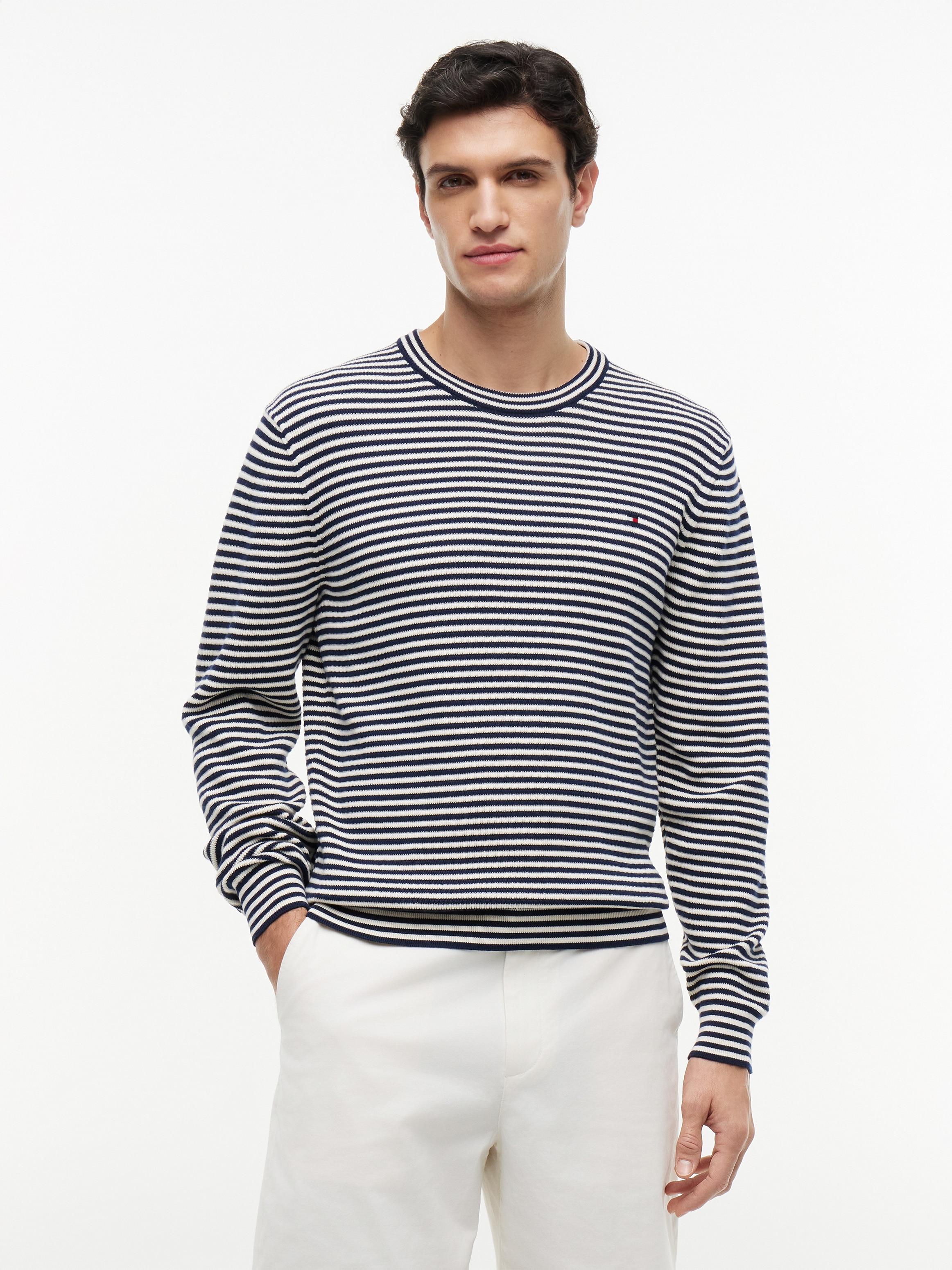 Tommy Hilfiger Strickpullover "SEASONAL STRUCTURE CREW NECK" strukturiert