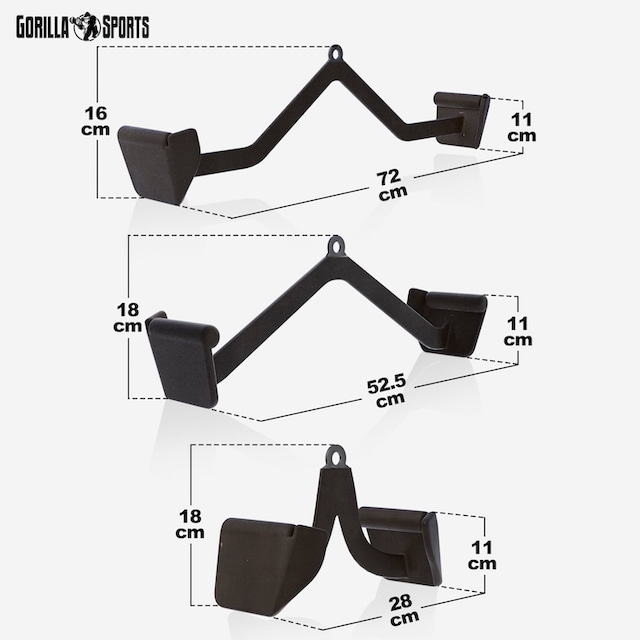 GORILLA SPORTS Rudergriff »Latzugstange Set Gummi Trainingshilfe Kabelzug  Latzuggriff«, (Set) auf Rechnung | BAUR