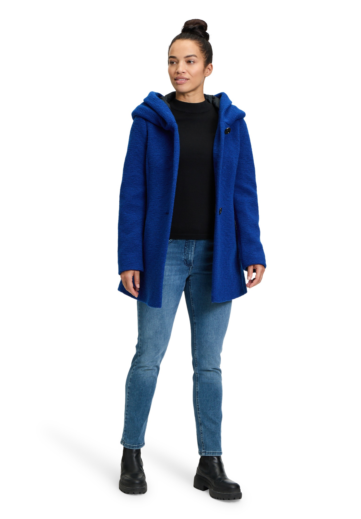 Amber & June Kurzjacke »Amber & June Kurzmantel mit Kapuze«, mit Kapuze
