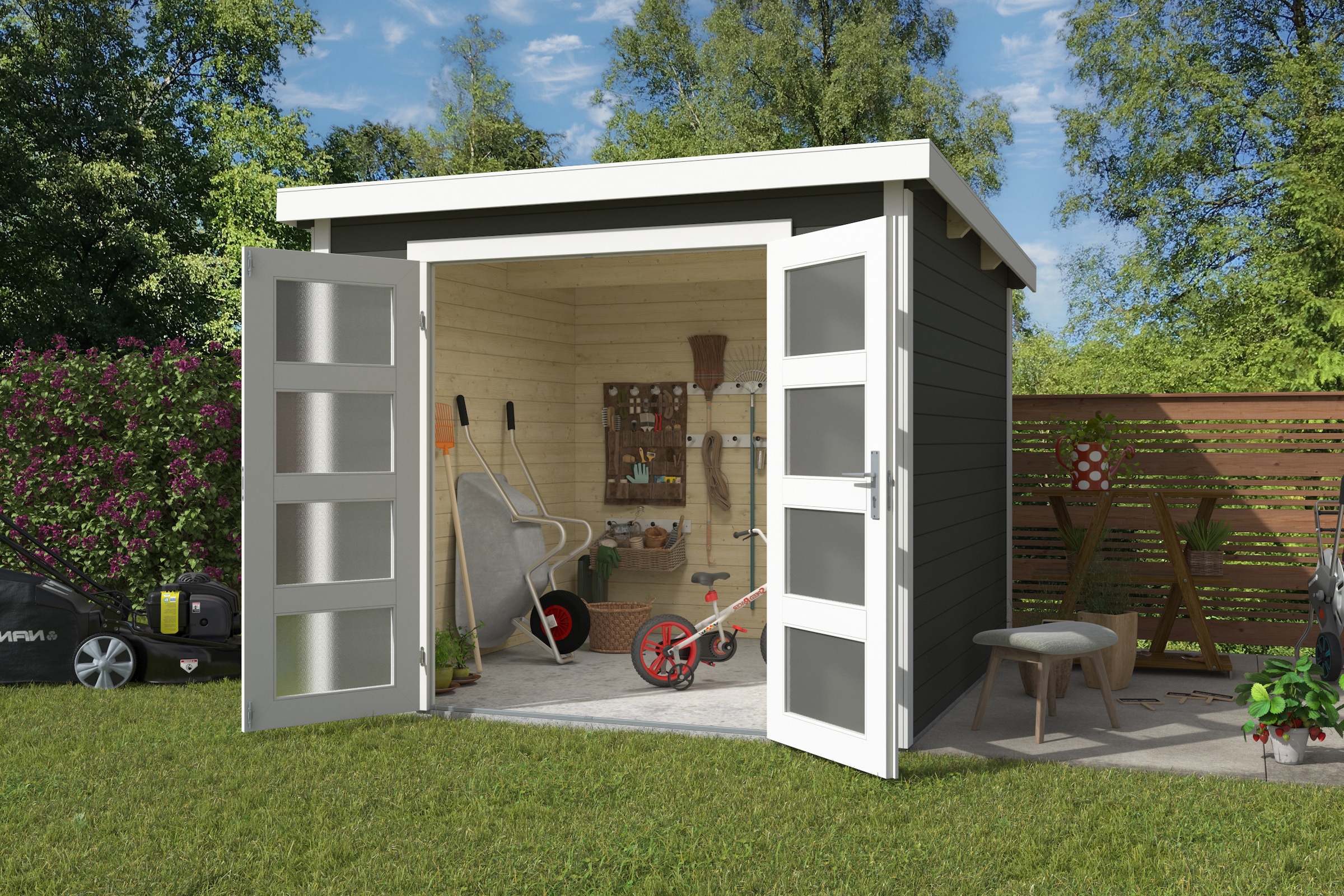 Nordic Holz Gartenhaus "Zambezi 4", mit Milchglasverglasung günstig online kaufen