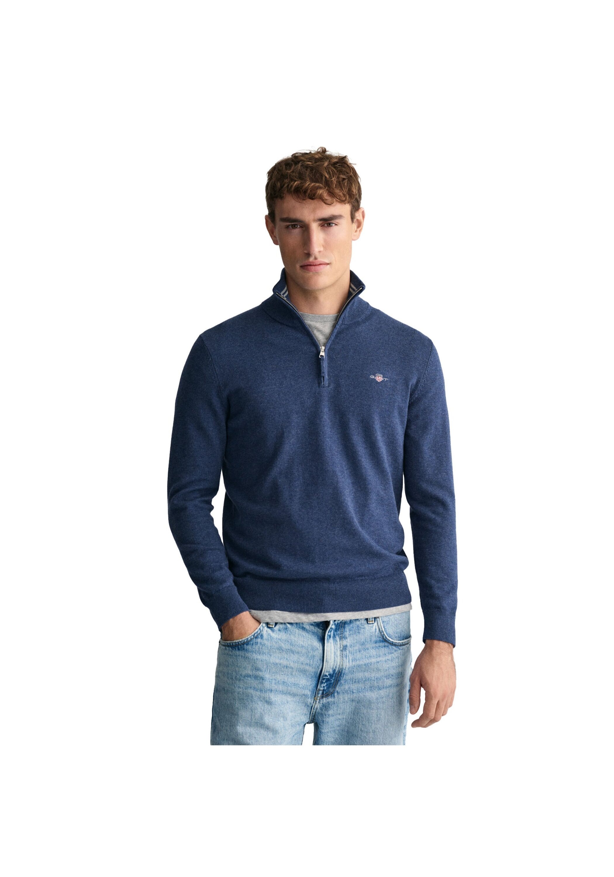 Gant Sweater "Strickpullover CLASSIC COTTON HALF ZIP" günstig online kaufen