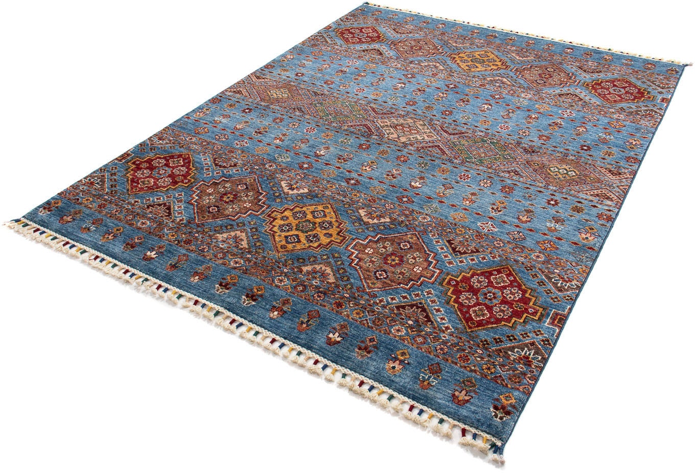 morgenland Orientteppich "Ziegler - 207 x 157 cm - blau", rechteckig, 6 mm Höhe, Wohnzimmer, Handgeknüpft, Einzelstück m