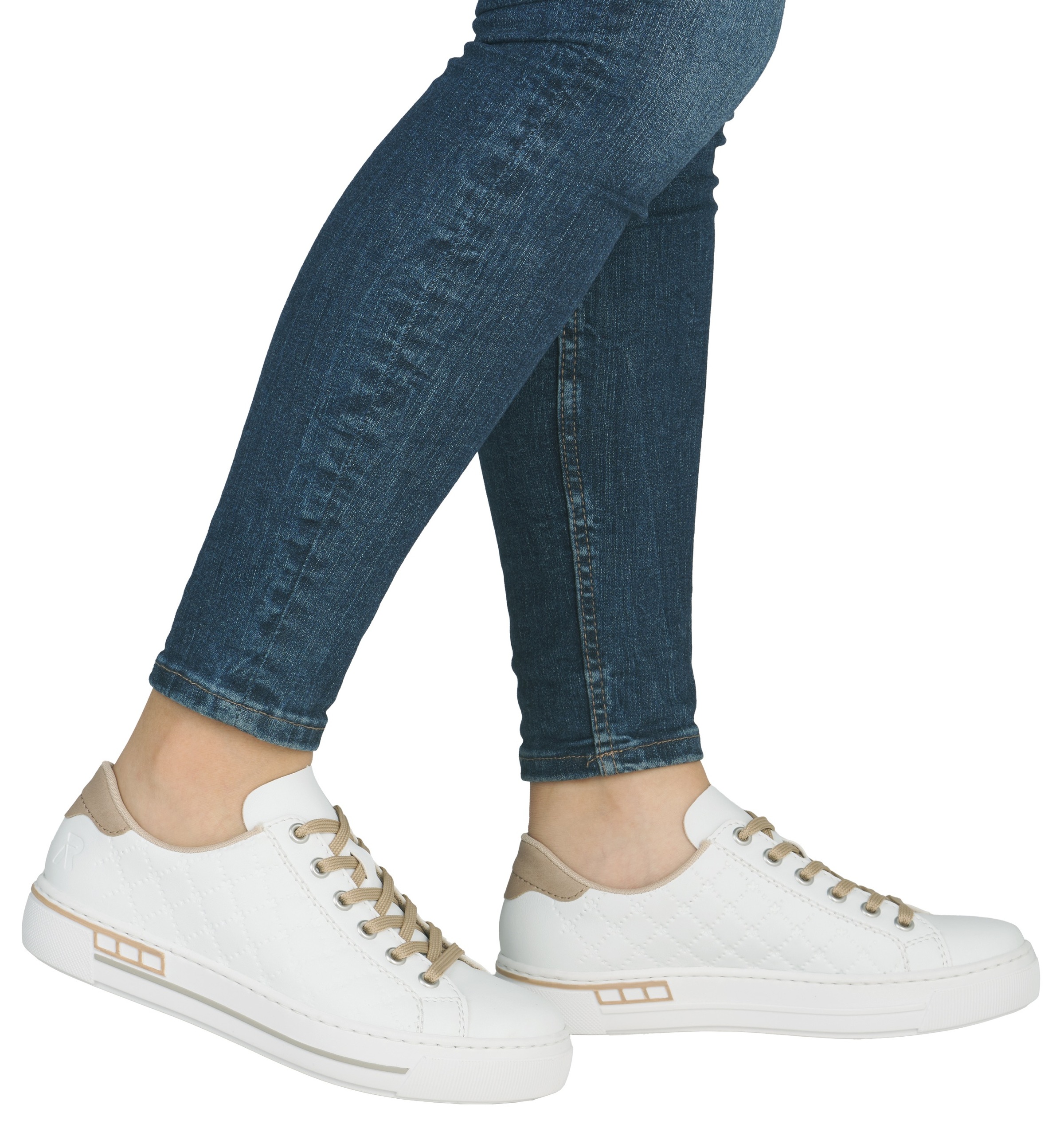 Rieker Plateausneaker  harmonischen Kontrastdetails, Freizeitschuh, Halbschuh, Schnürschuh