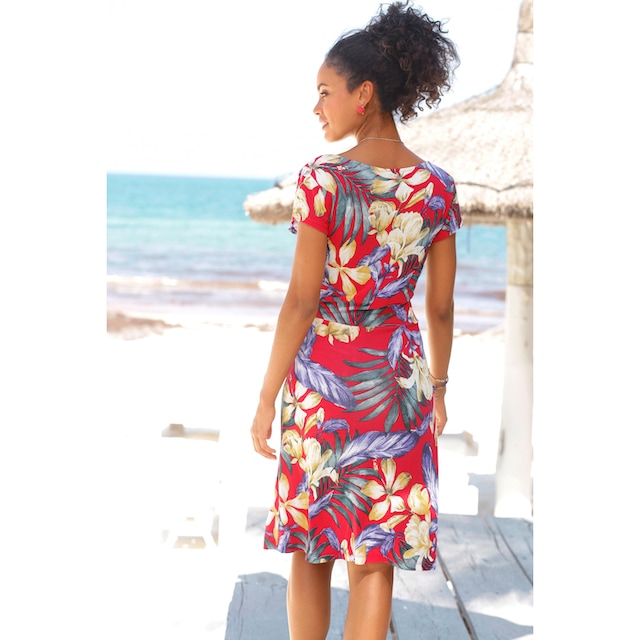 LASCANA Sommerkleid, mit V-Ausschnitt online bestellen | BAUR