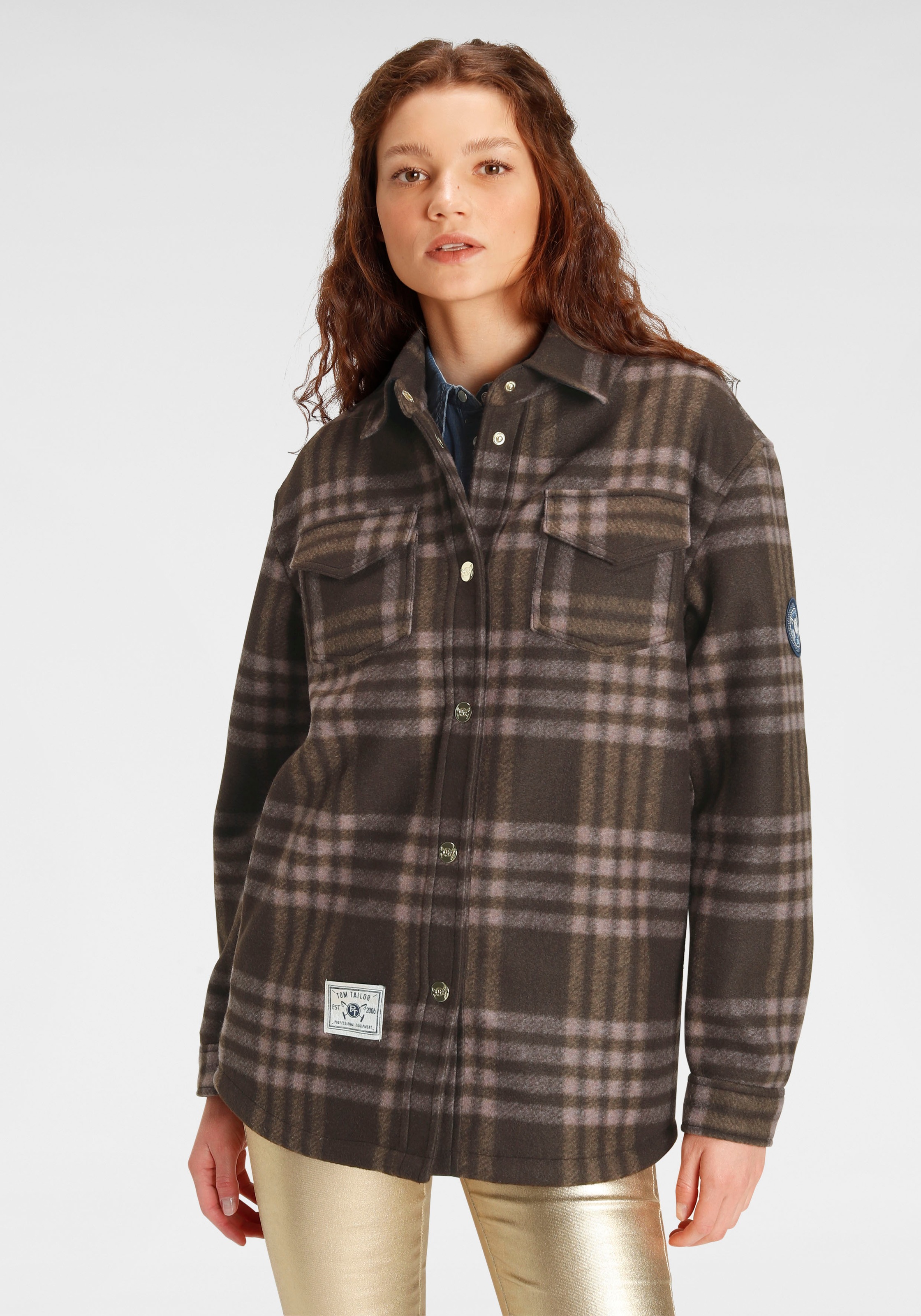 TOM TAILOR Polo Team Blusenjacke, im Shacket-Look mit aufgesetzten Taschen kaufen