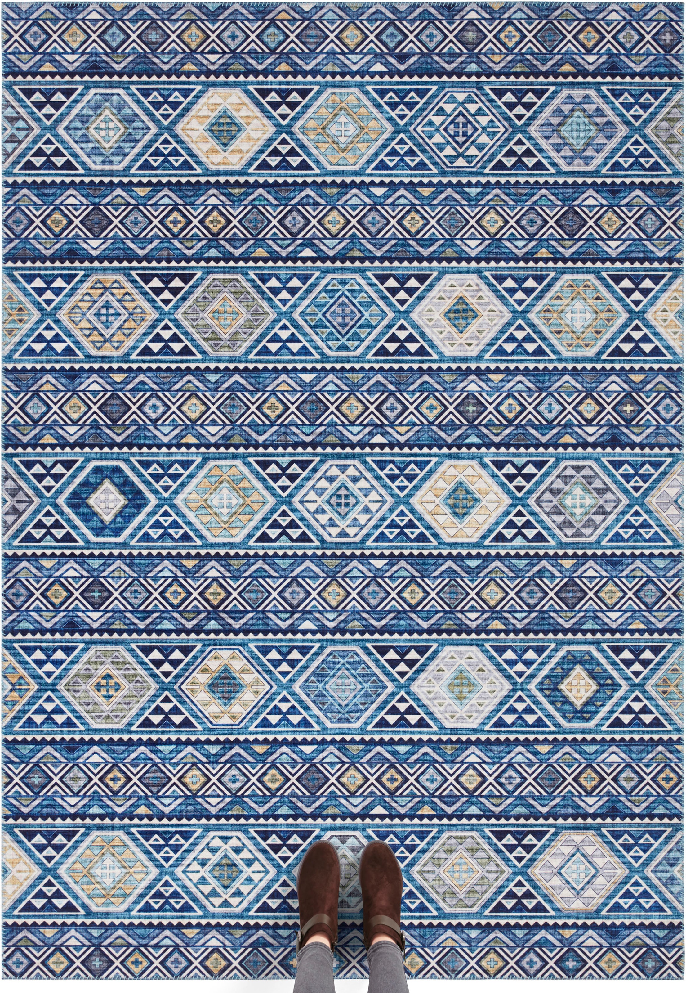 ELLE DECORATION Teppich »Anatolian«, rechteckig, 5 mm Höhe, Orient Optik, Vintage Design, gekettelt, kräftige Farben