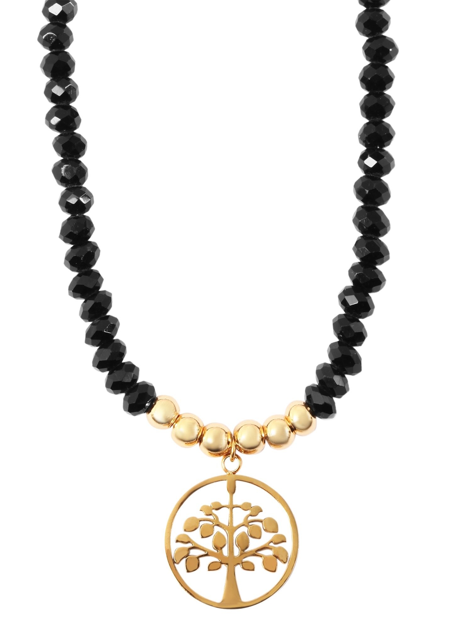 Kette ohne Anhänger ADELIA´S "Damen Halskette mit Anhänger – Lebensbaum aus Glas", schwarz, Halsketten, Damen, 42cm, Ideal als Geschenk zum einen besonderen Tag 2
