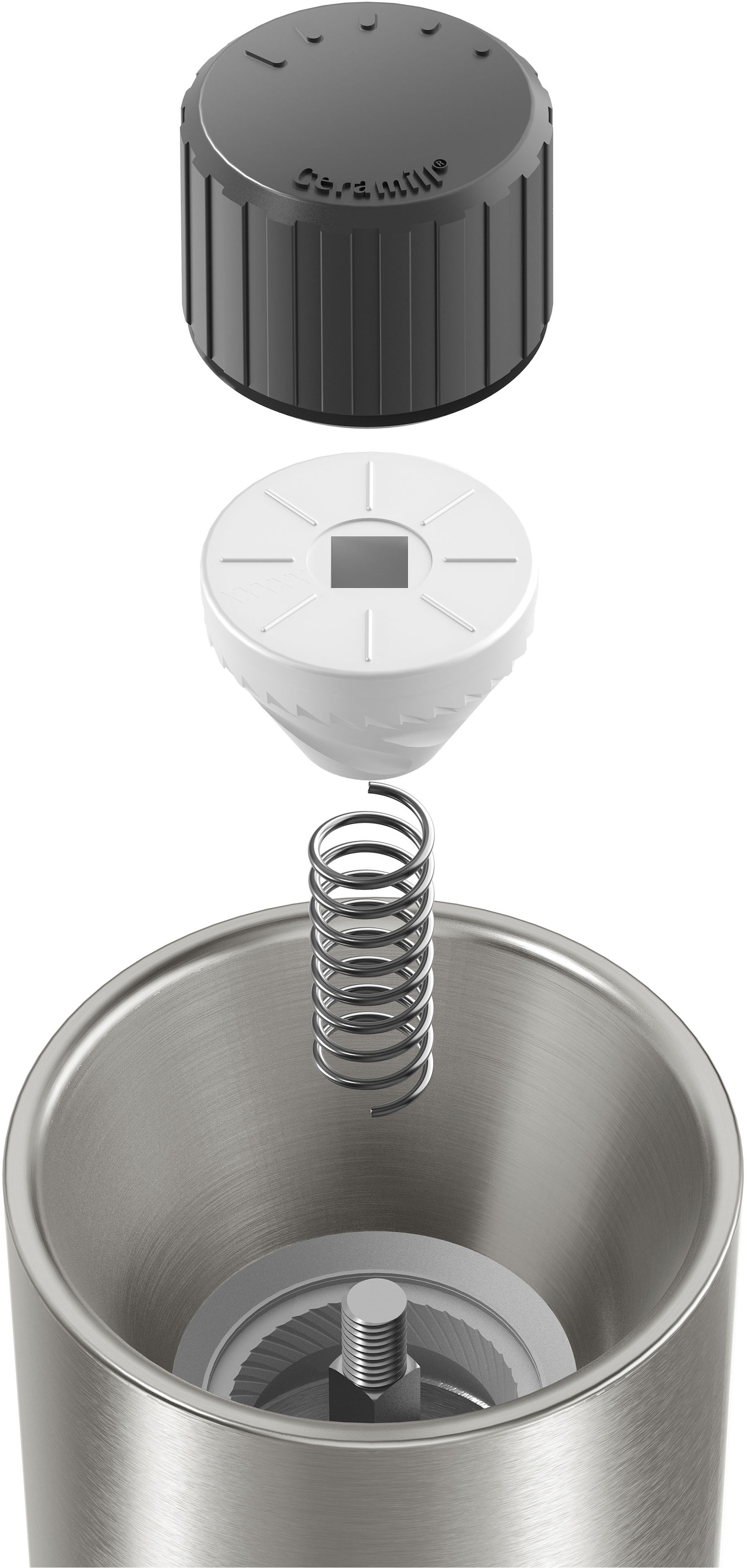 WMF Gewürzmühle »Signature«, (1 St.), Keramikmahlwerk, einstellbarer Mahlgrad, magnetischer Deckel