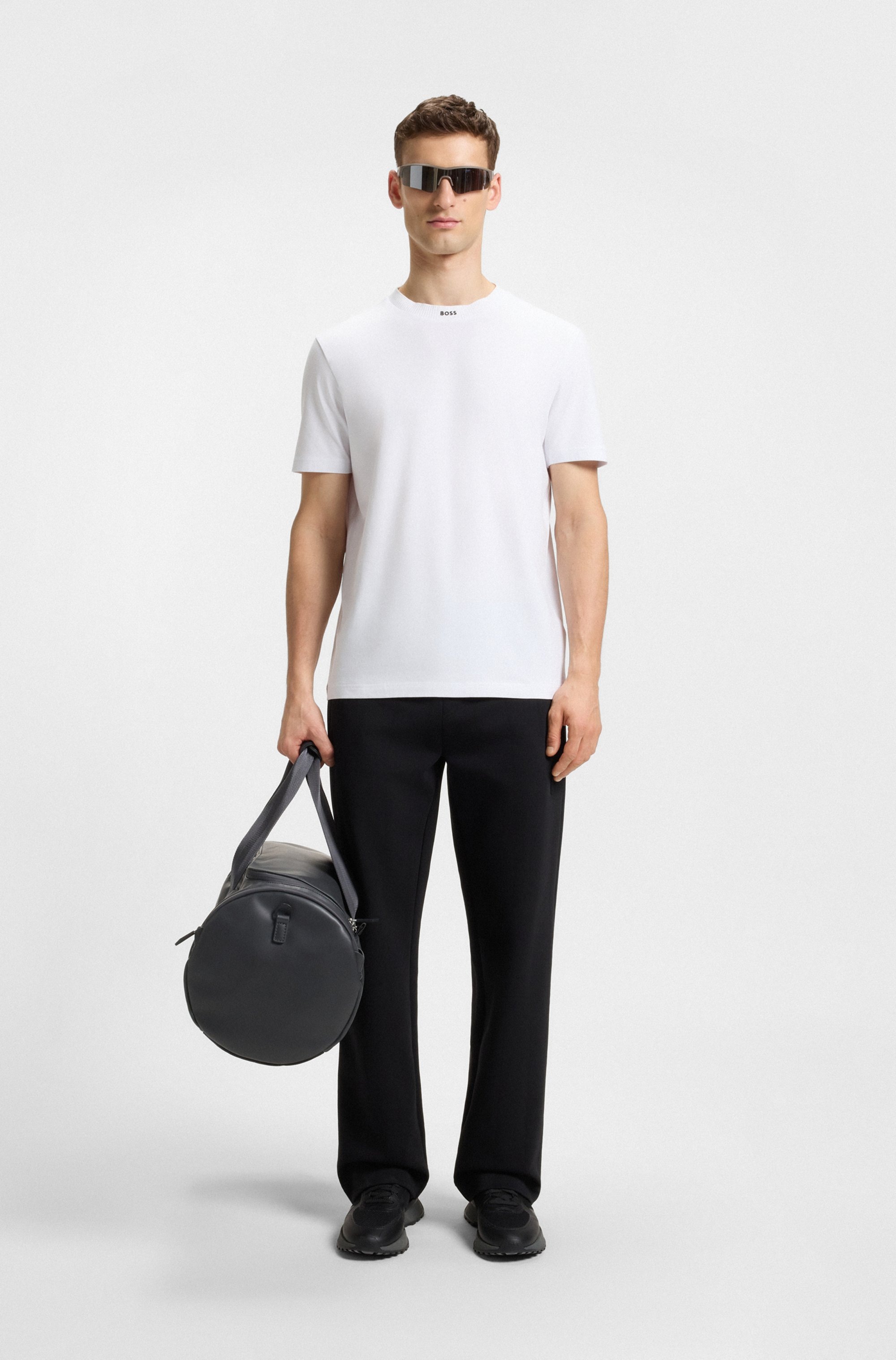 BOSS GREEN T-Shirt »Tee Rib«, mit Logo am Ausschnitt