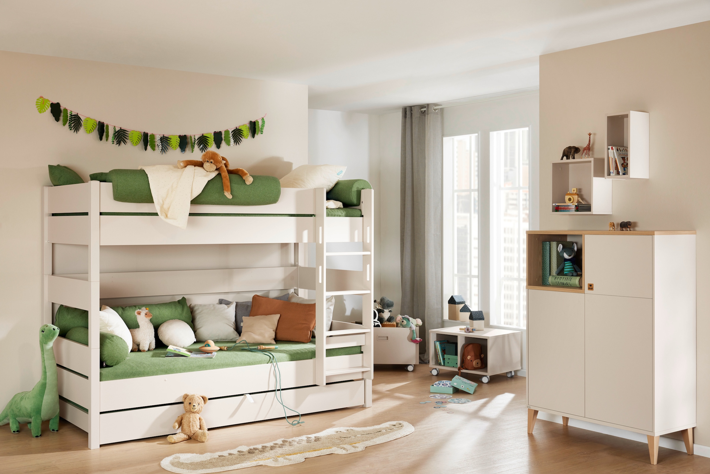 PAIDI Spielbett »TIAGO in verschiedenen Größen und Farben, Etagenbett mit Leiter« Höhe 160 / 180 cm, 2 Liegeflächen - je 120kg Tragkr., 5 Jahre Garantie, 