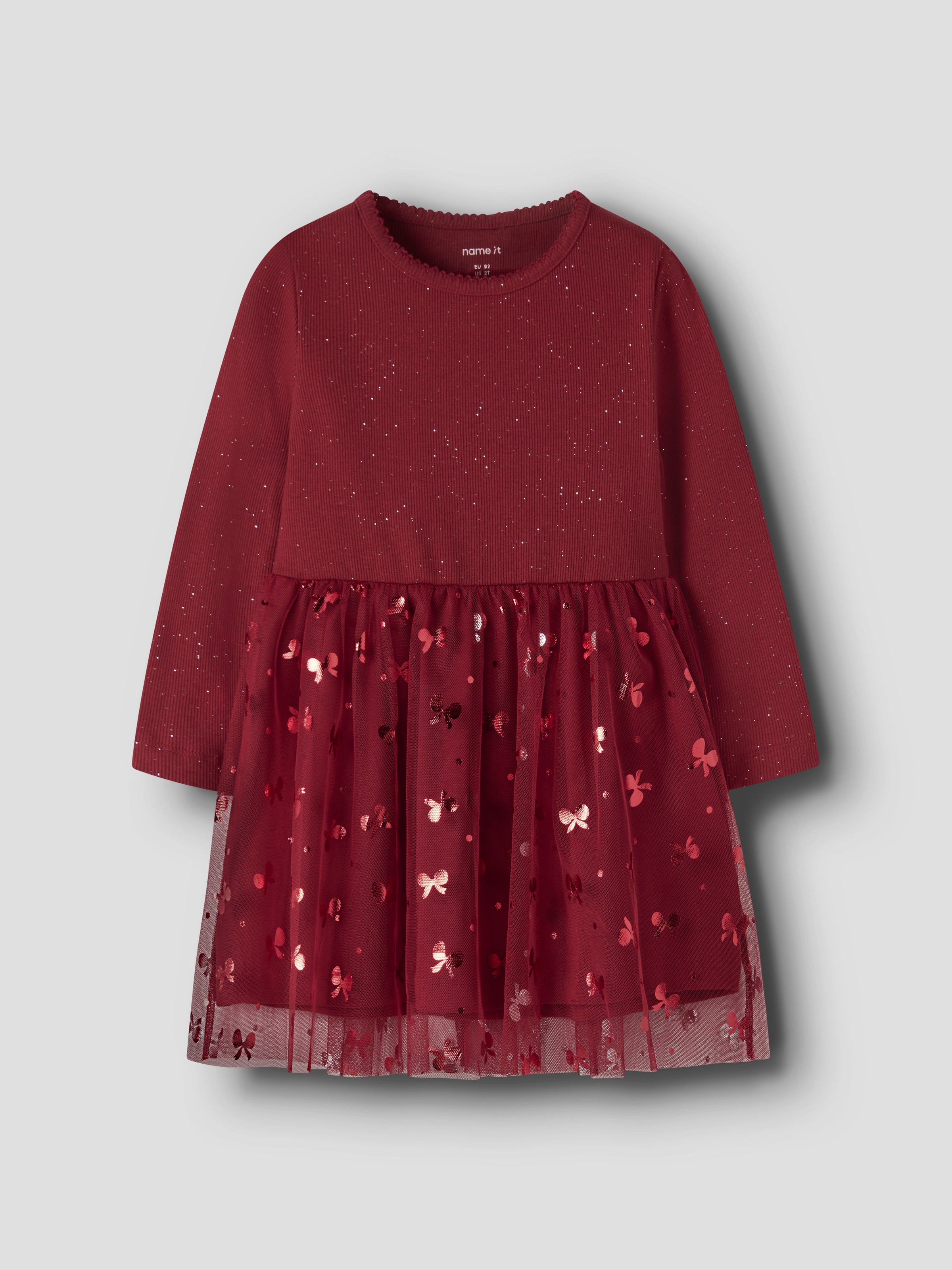 Name It Minikleid »NMFROSALLY LS DRESS« Baumwollmischung, regular fit, Tüll