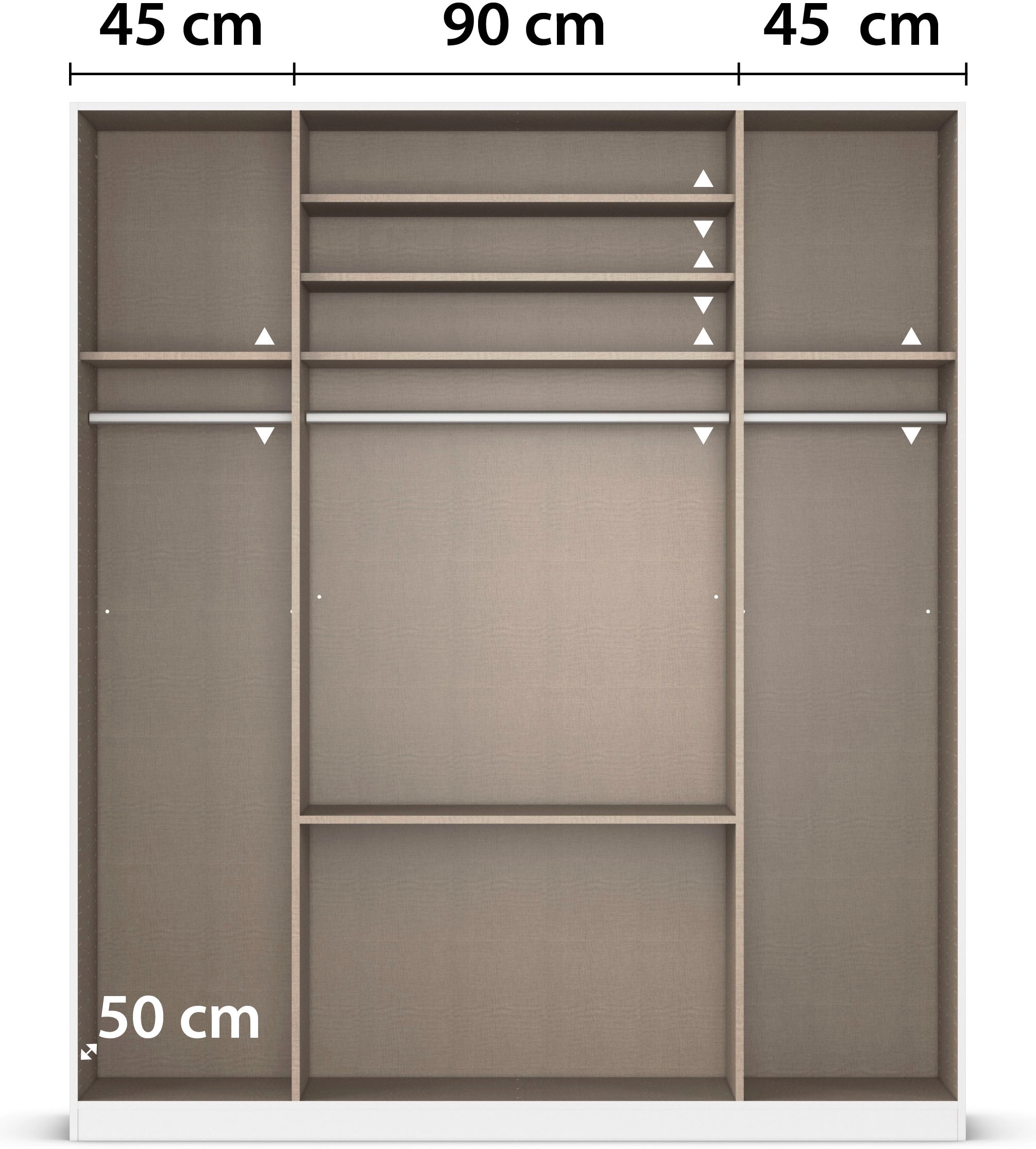 rauch Drehtürenschrank »Kleiderschrank Kleiderschränke Schrank Garderobe AGORDO mit Glasfront«, (in zwei Griff-Farben mit Glasfront), mit Außenschubkästen, in 6 Breiten und 2 Höhen MADE IN GERMANY