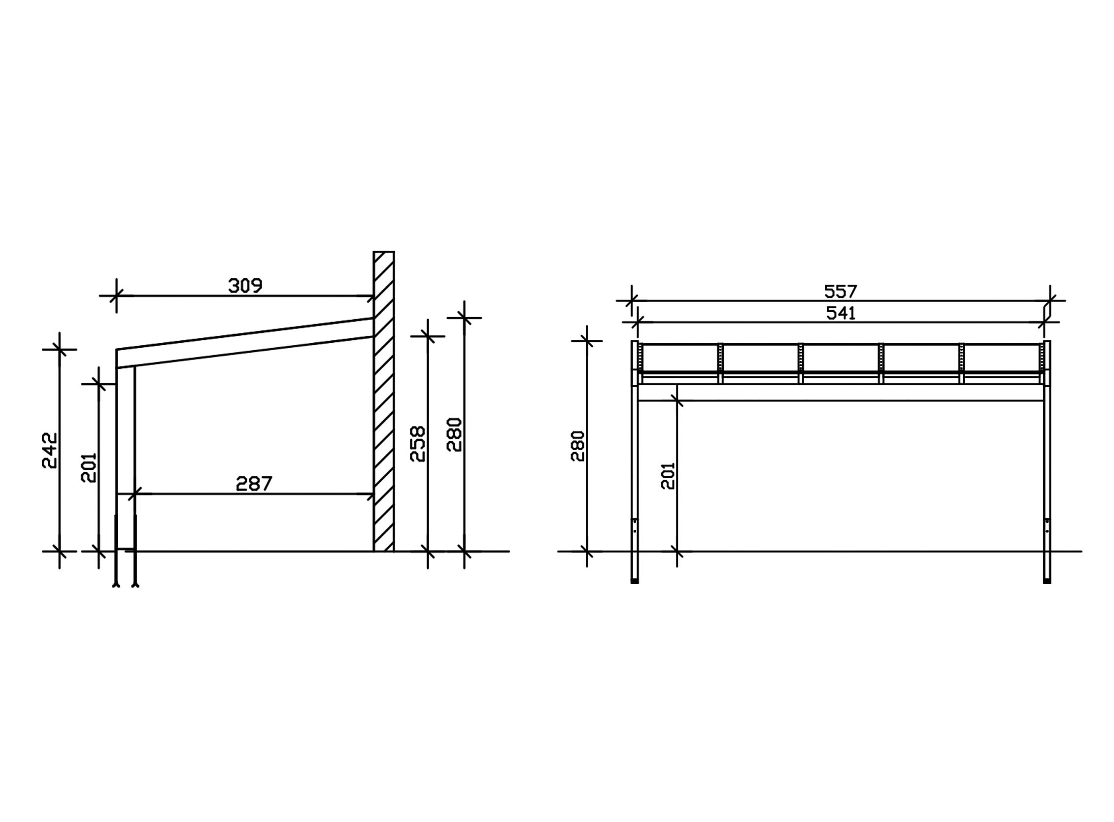 Skanholz Terrassendach »Novara«, BxT: 557x309 cm