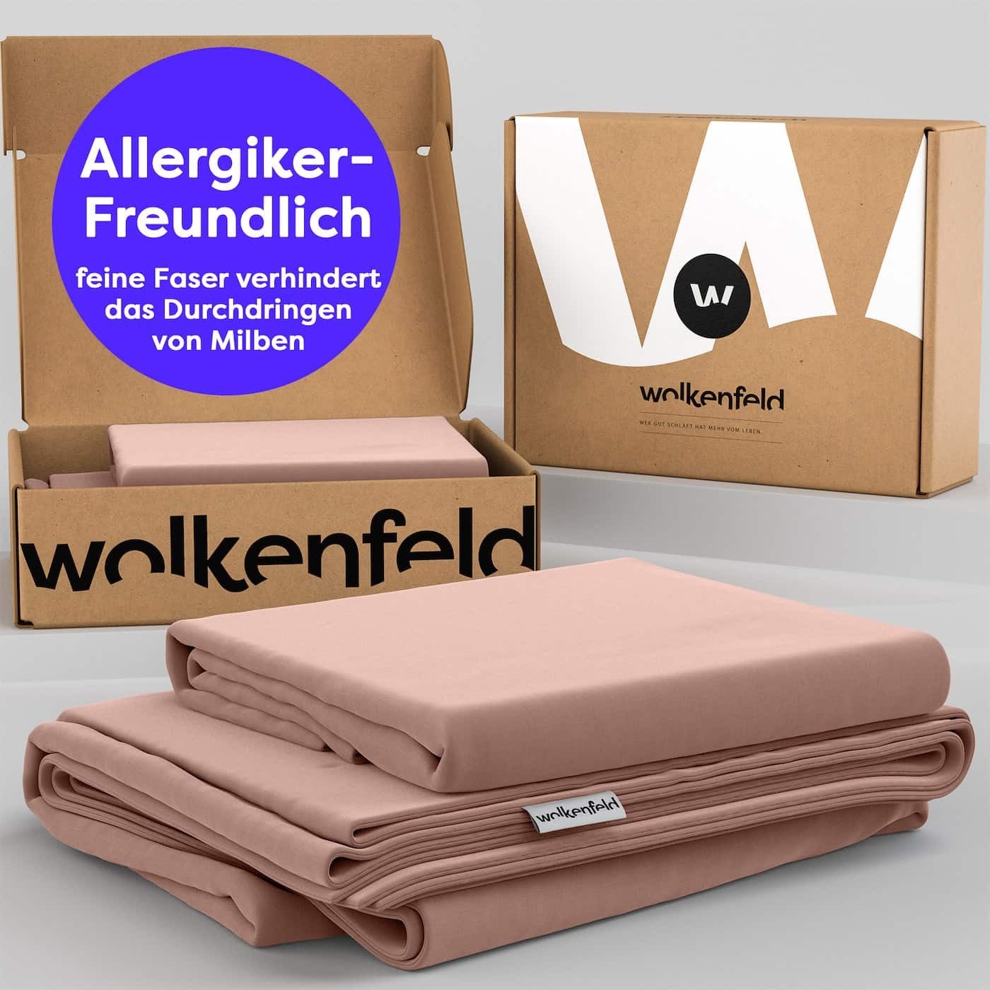 Wolkenfeld Bettwäsche »Allergiker Bettwäsche, unfassbar weich«, 135x200 cm, 155x220 & Übergrößen I inkl. Kissenbezüge 80x80 I Uni