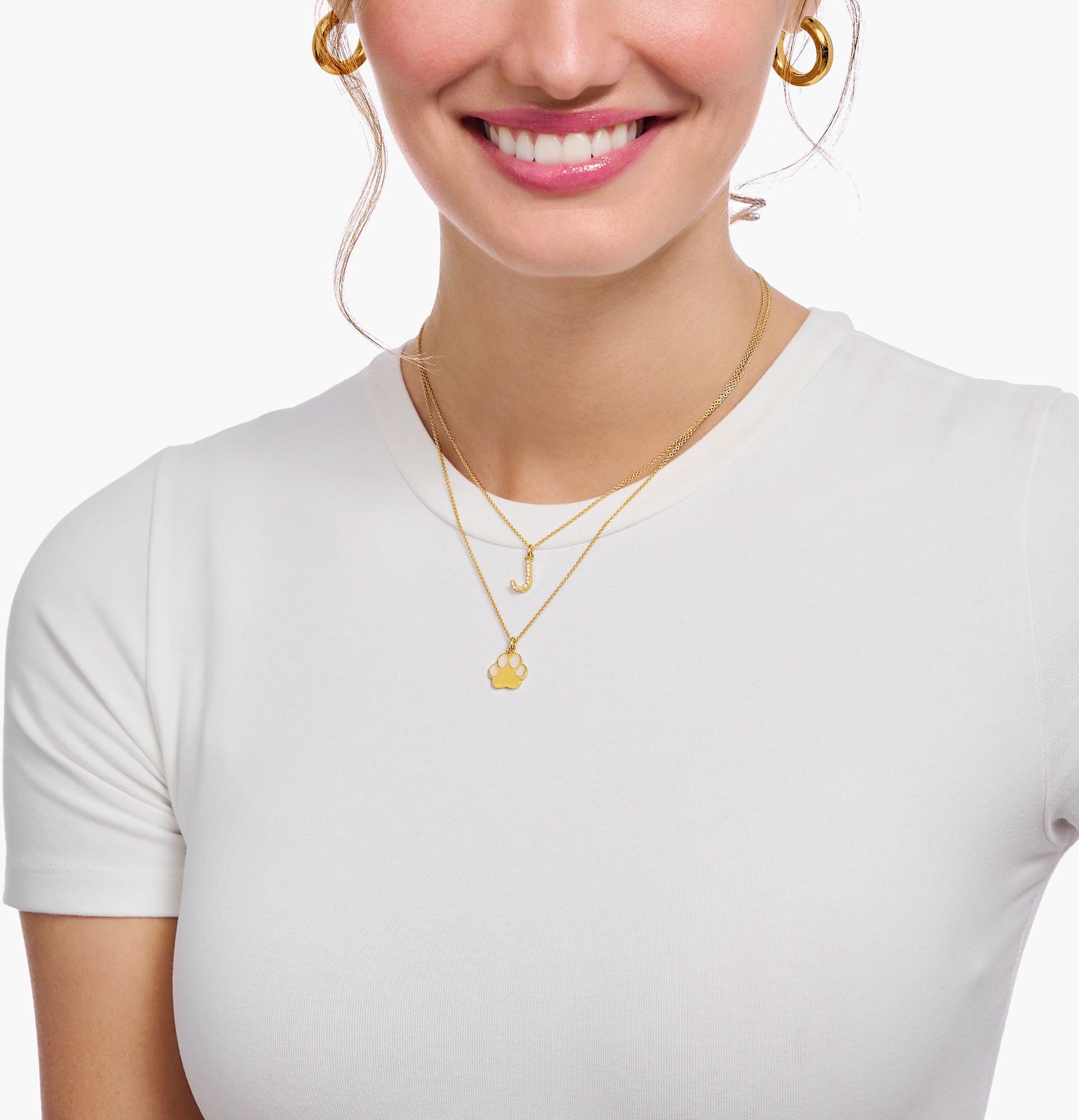 THOMAS SABO Kette mit Anhänger »Buchstabe, KE2240 - KE2265-051-14-L45V, KE2240 - KE2265-414-14-L45V«, mit Zirkonia (synth.)