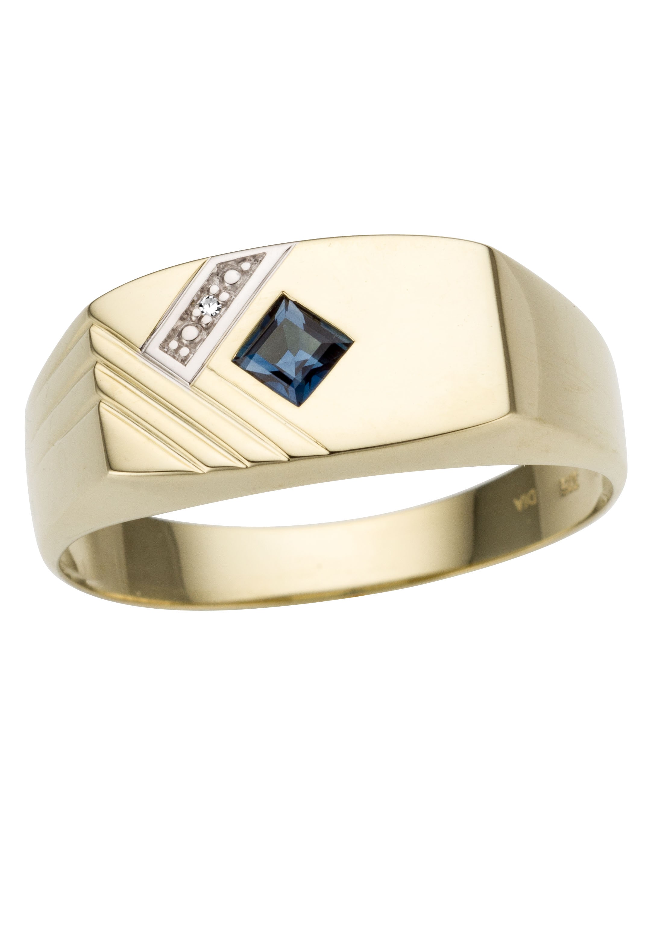 Diamantring »Schmuck Geschenk Gold 585 Damenring Verlobungsring Goldring«, mit Saphir...