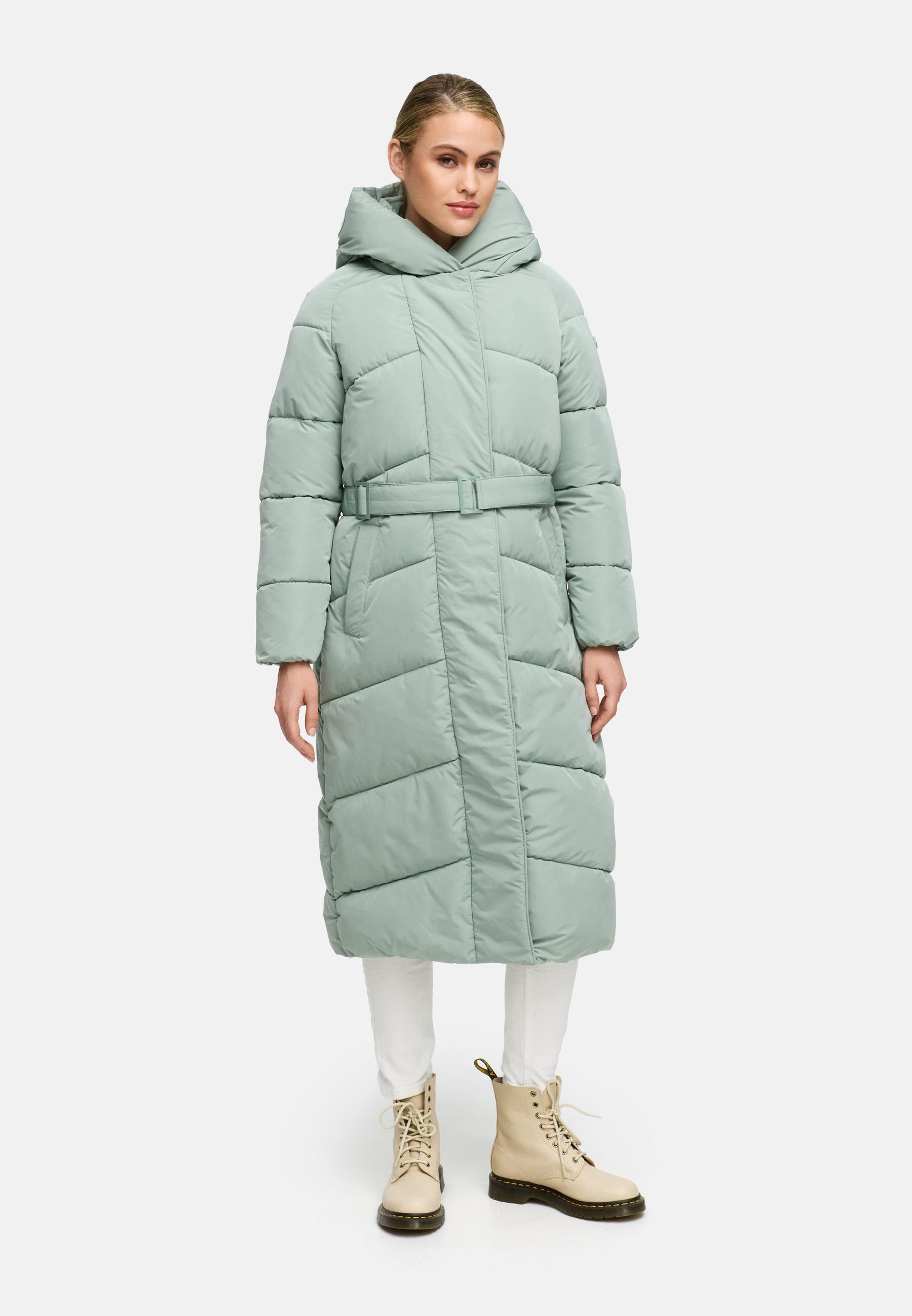 Navahoo Steppmantel »Eisblick 14«, Gesteppter Damen Mantel mit Taillengürtel