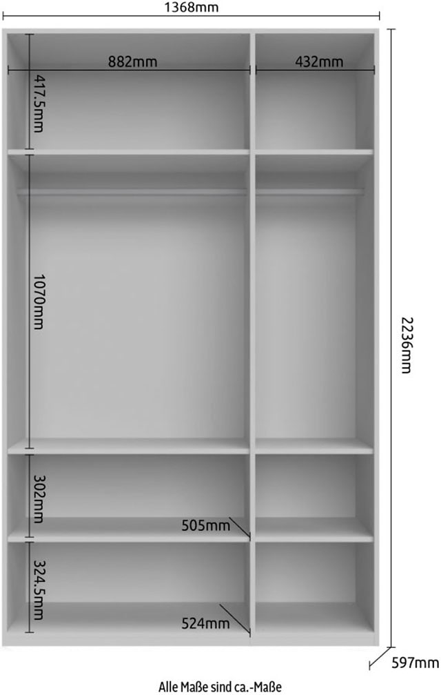 Places of Style Kleiderschrank »Piano, UV lackiert, hochglänzend in beige oder weiß, FSC-zertifiziert«, (Made in Europe), in vielen Breiten, Höhe 224cm, mit Soft-Close Funktion