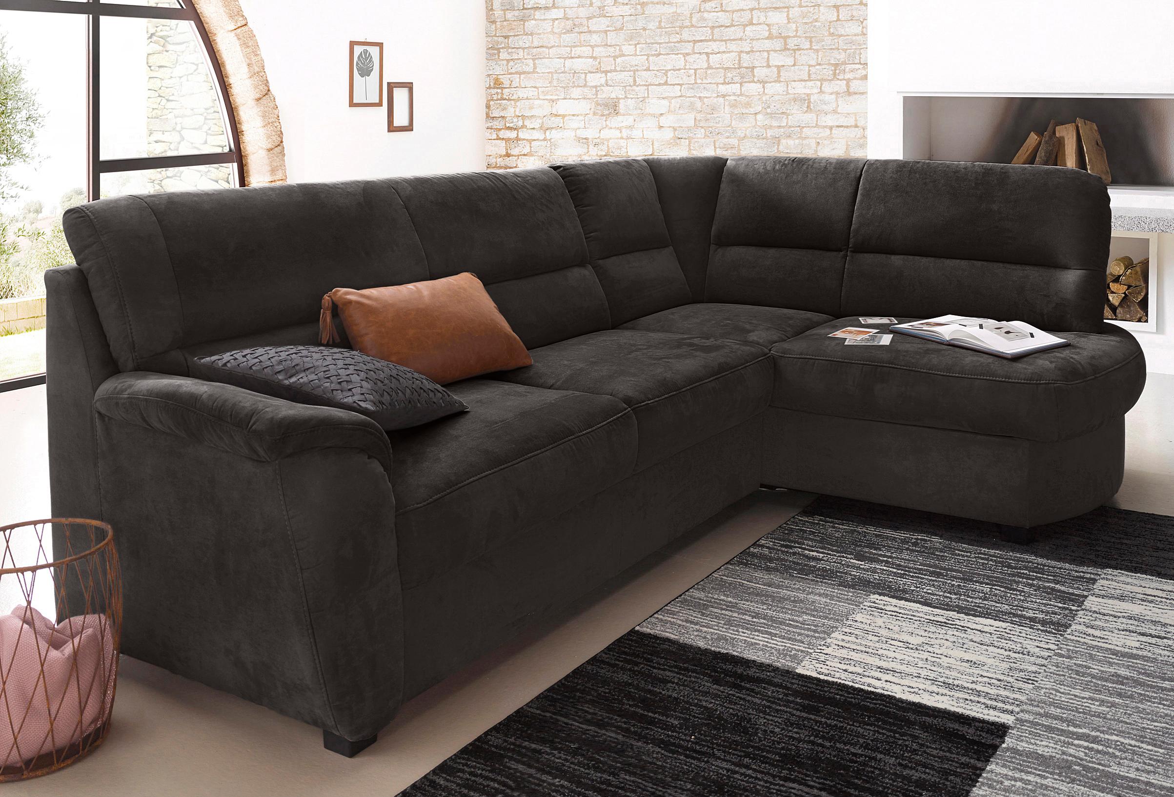 sit&more Ecksofa "Pandora, L-Form, B: 251 cm, Bettfunktion & Bettkasten wählbar" Frei im Raum stellbar, Federkernpolsterung, komfortable Sitzhöhe 45 cm
