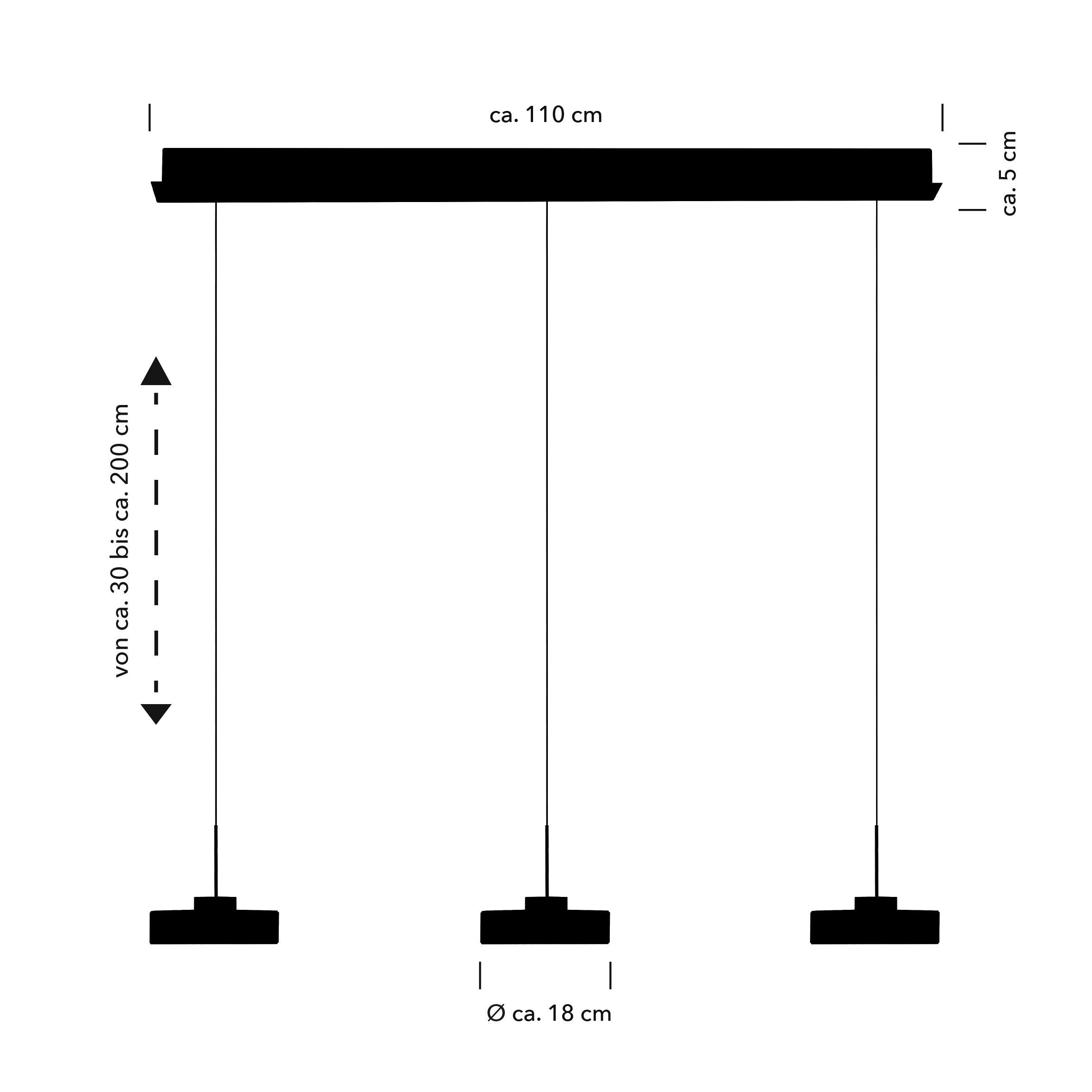 HELL höllisch gutes Licht LED Pendelleuchte »SPENCER« LED-Modul 1 Stk. Warmweiß B-Link Fernbedienung,  Stufenlos höhenverstellbar