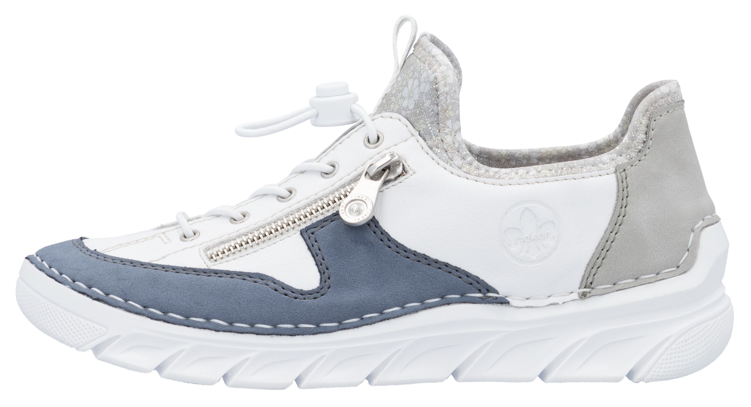 Rieker Slip-On Sneaker, Slipper, Freizeitschuh mit kontrastfarbenen Besätzen