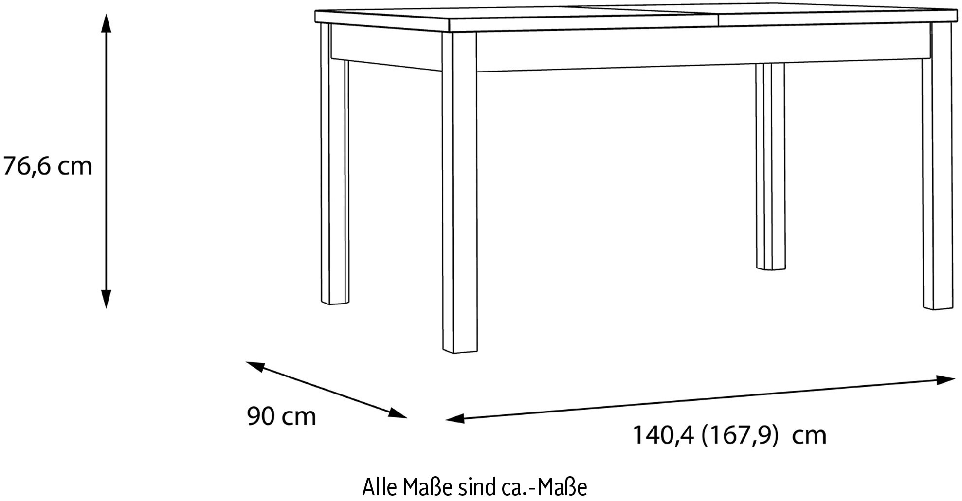 FORTE Esstisch, Ausziehbar 140-195 cm