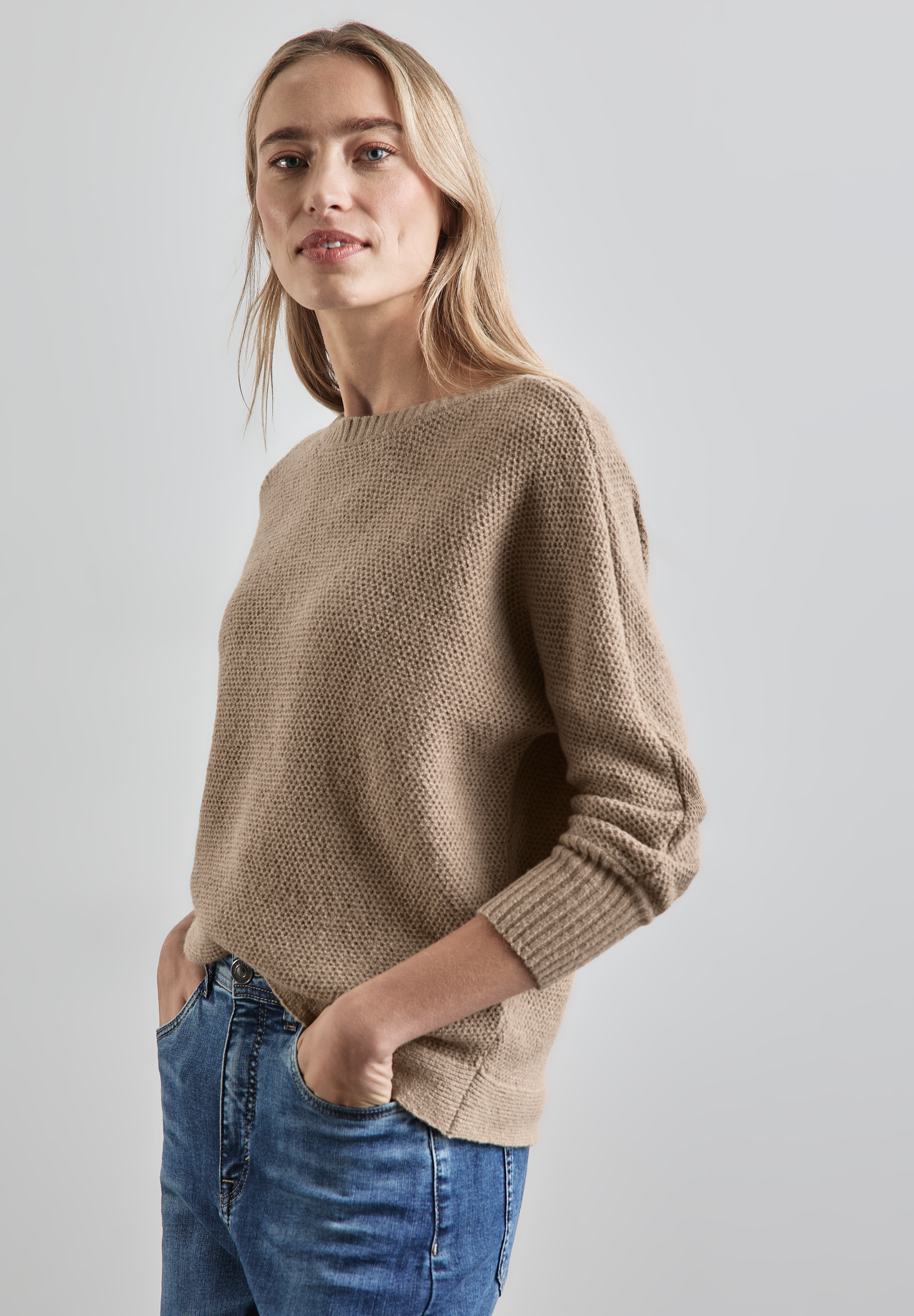 STREET ONE Strickpullover, mit Materialmix günstig online kaufen