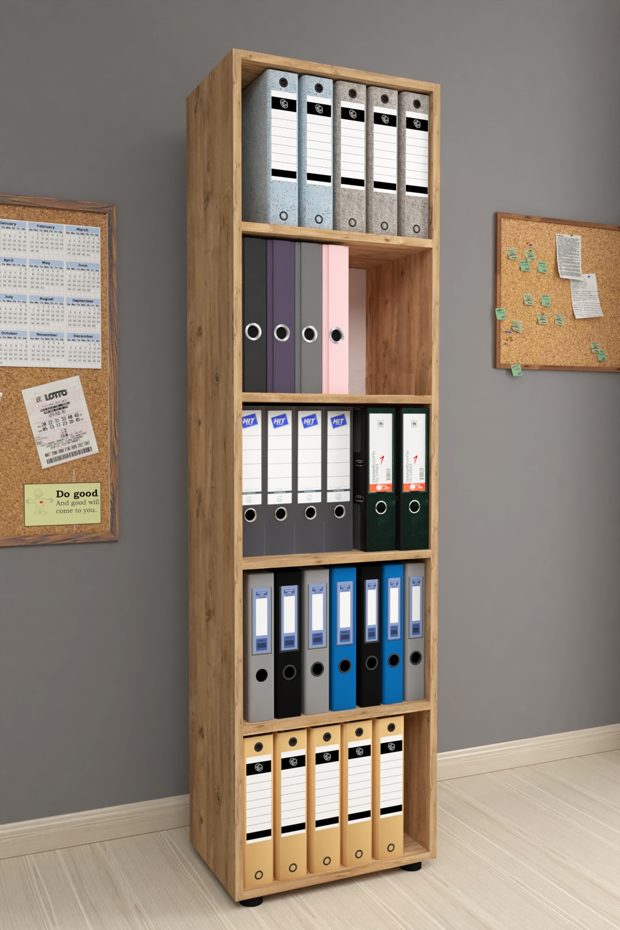 VCM Bücherregal »Holz Büro Regal Bücher Ordner Aktenregal Ulas 5f«