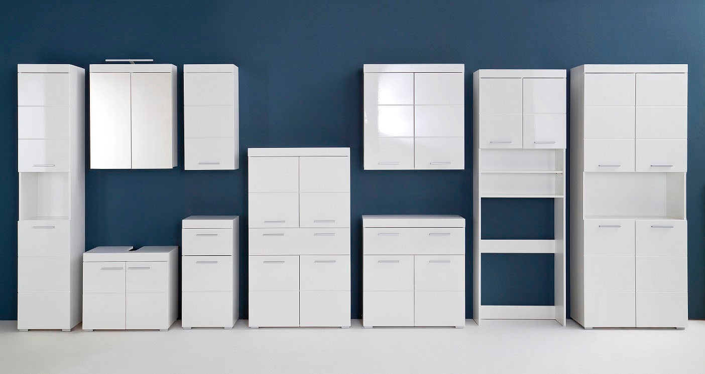 welltime Hochschrank »Avena« Badschrank 4-türig mit o. Fach und 4 Einlegeböden - B/T/H 73/31/190 cm