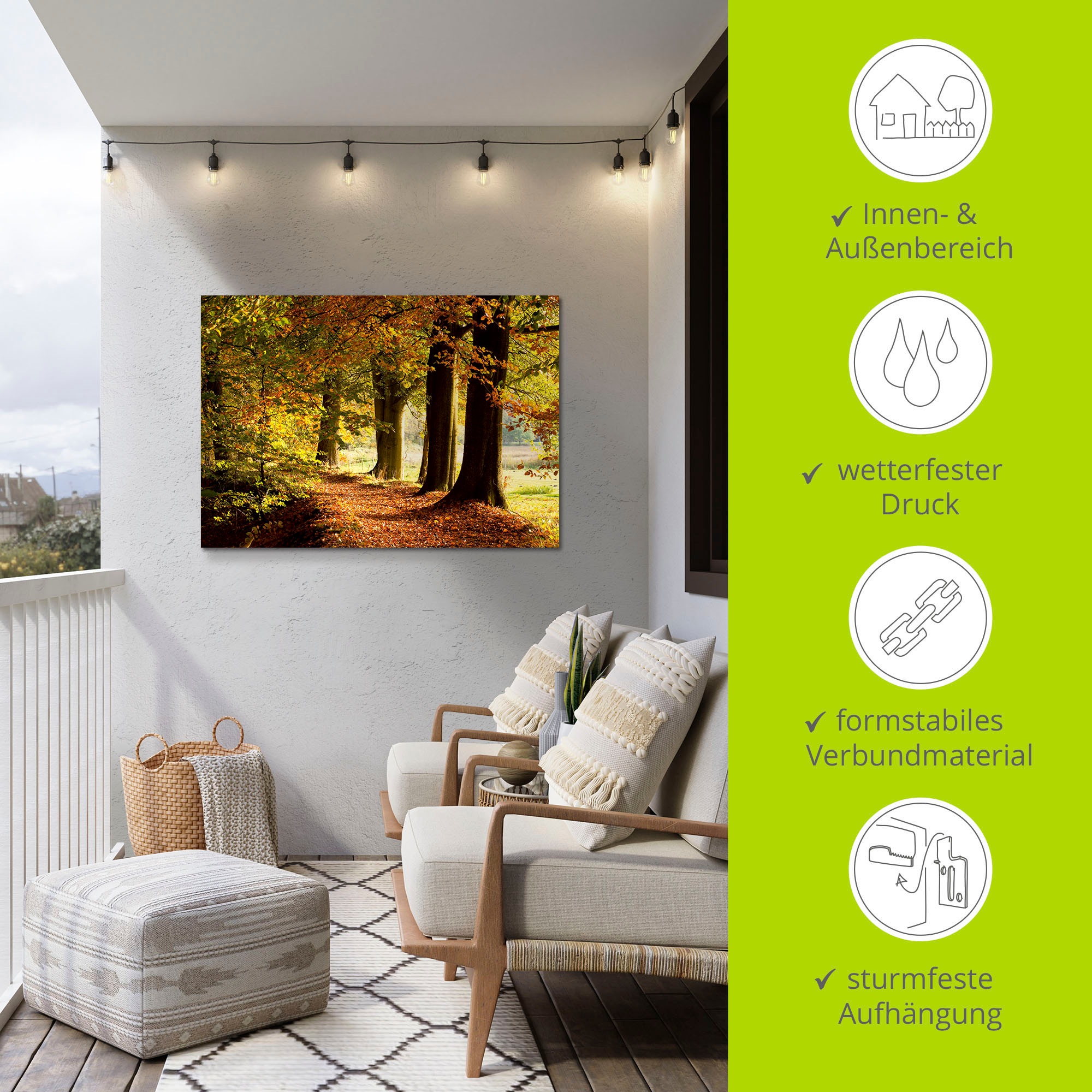 Artland Wandbild »Herbstfarben«, Bäume, (1 St.), als Alubild, Outdoorbild, Leinwandbild in verschied. Größen