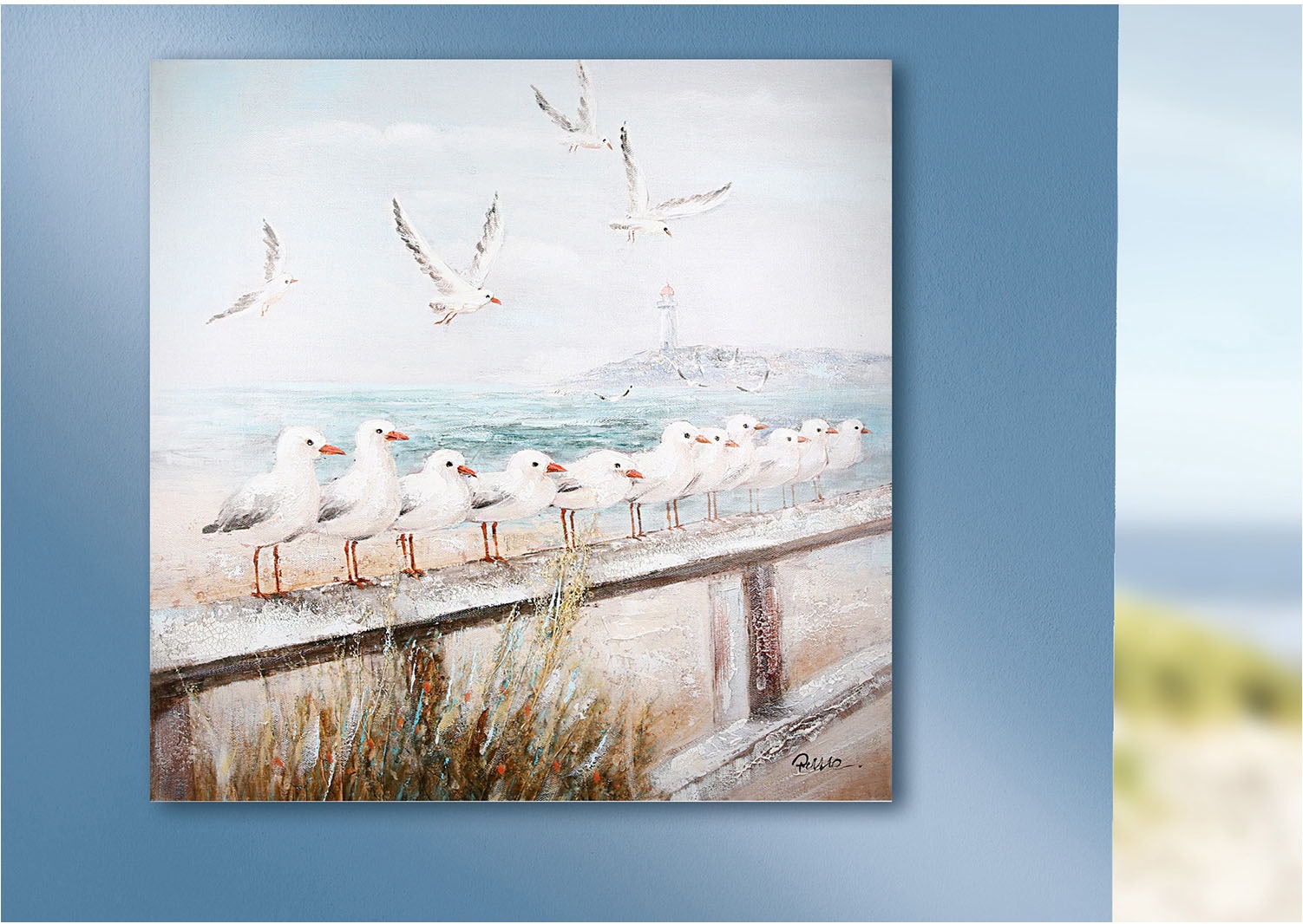 GILDE Leinwandbild »Bild quadratisch Seaside« Strandbilder 1 Stk. tlg.