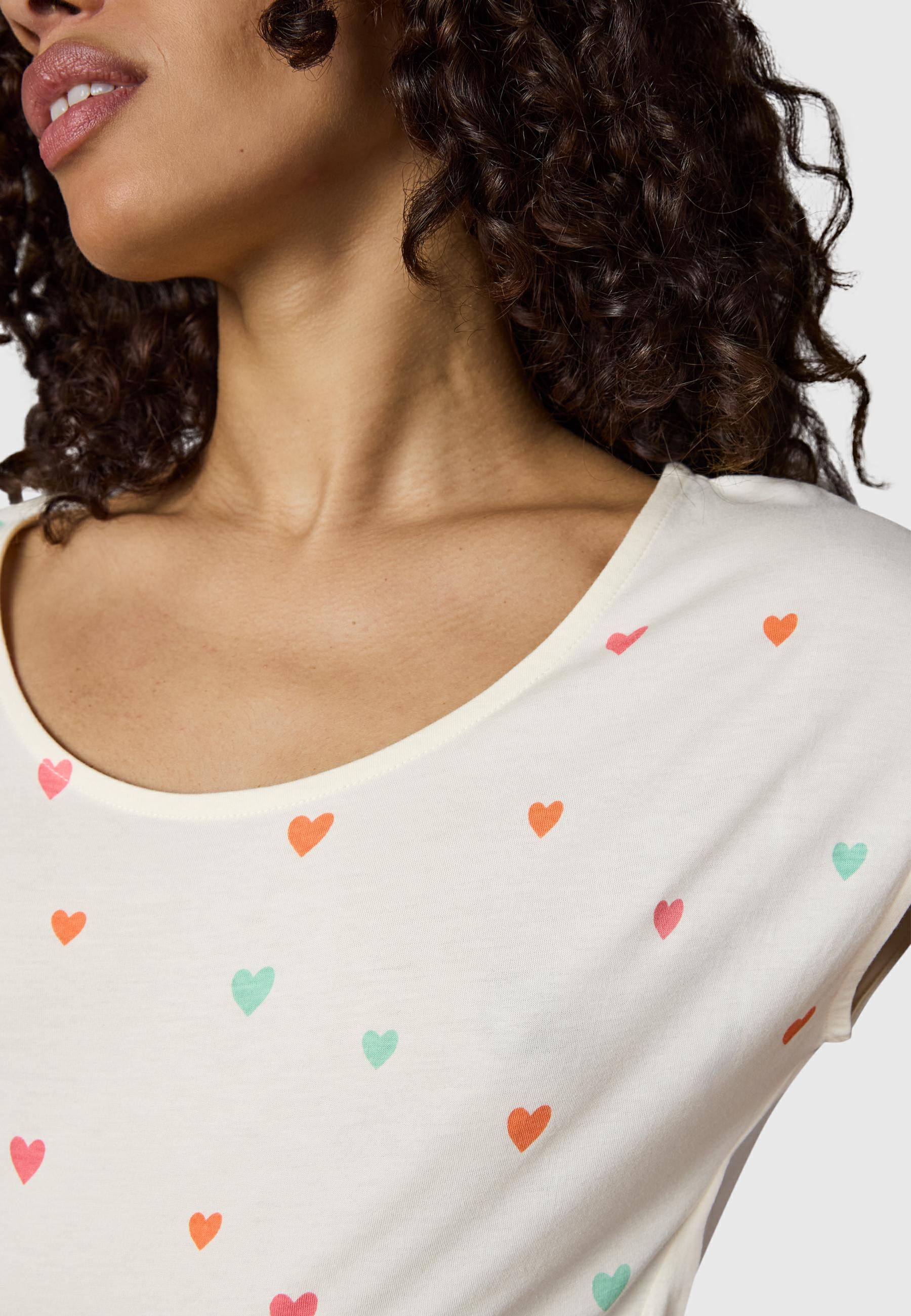 Ragwear Shirtkleid »Lilithe Hearts YOUMODO« Eingrifftaschen Sommerkleid mit Herzchen-Print und Flechtgürtel