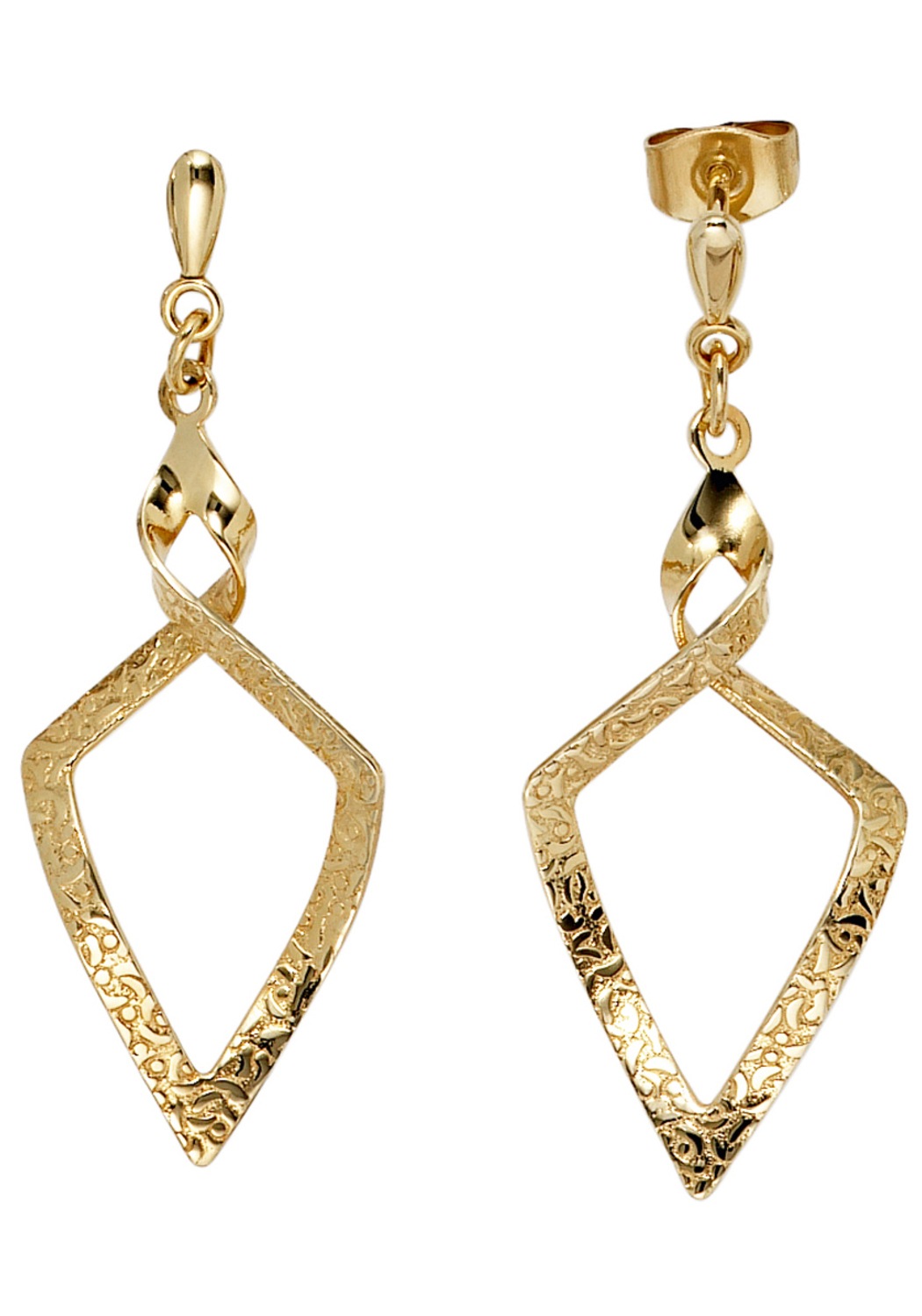 Paar Ohrhänger JOBO "Ohrringe lang hängend 40 mm", gelbgold 375, Ohrringe, Damen, Gelbgold 375, 375 Gold