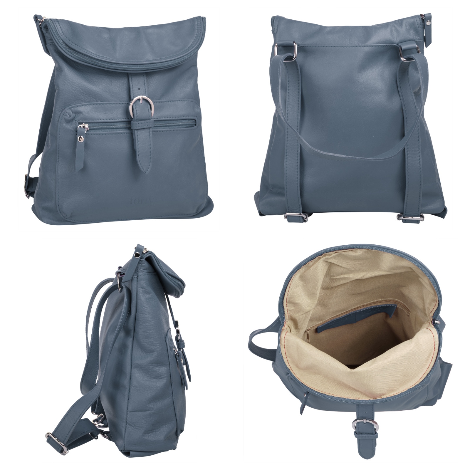 forty° Cityrucksack, echt Leder, Made in Italy