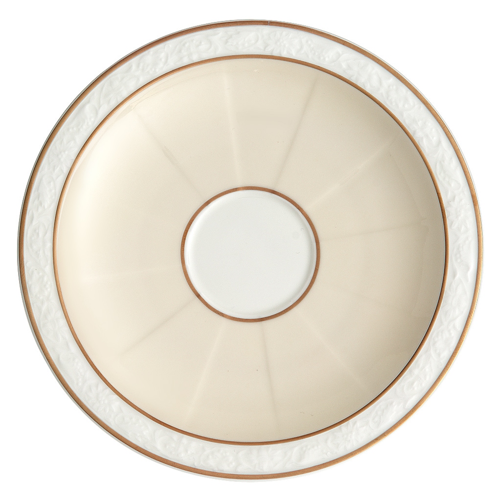 Villeroy & Boch Untertasse "Espressountertasse Ivoire ø 13 Cm Weiß-gold"