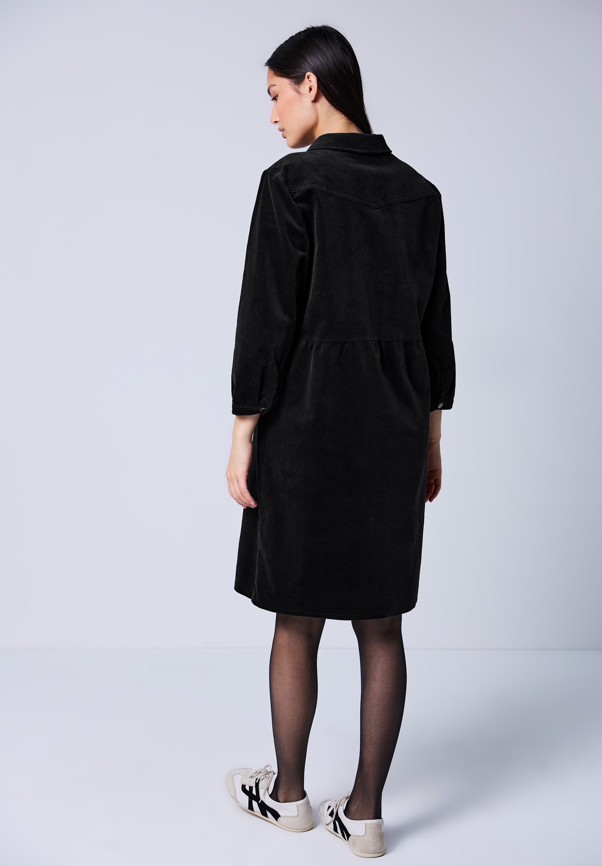 STREET ONE STUDIO Midikleid Ohne Taschen mit Knopfleiste