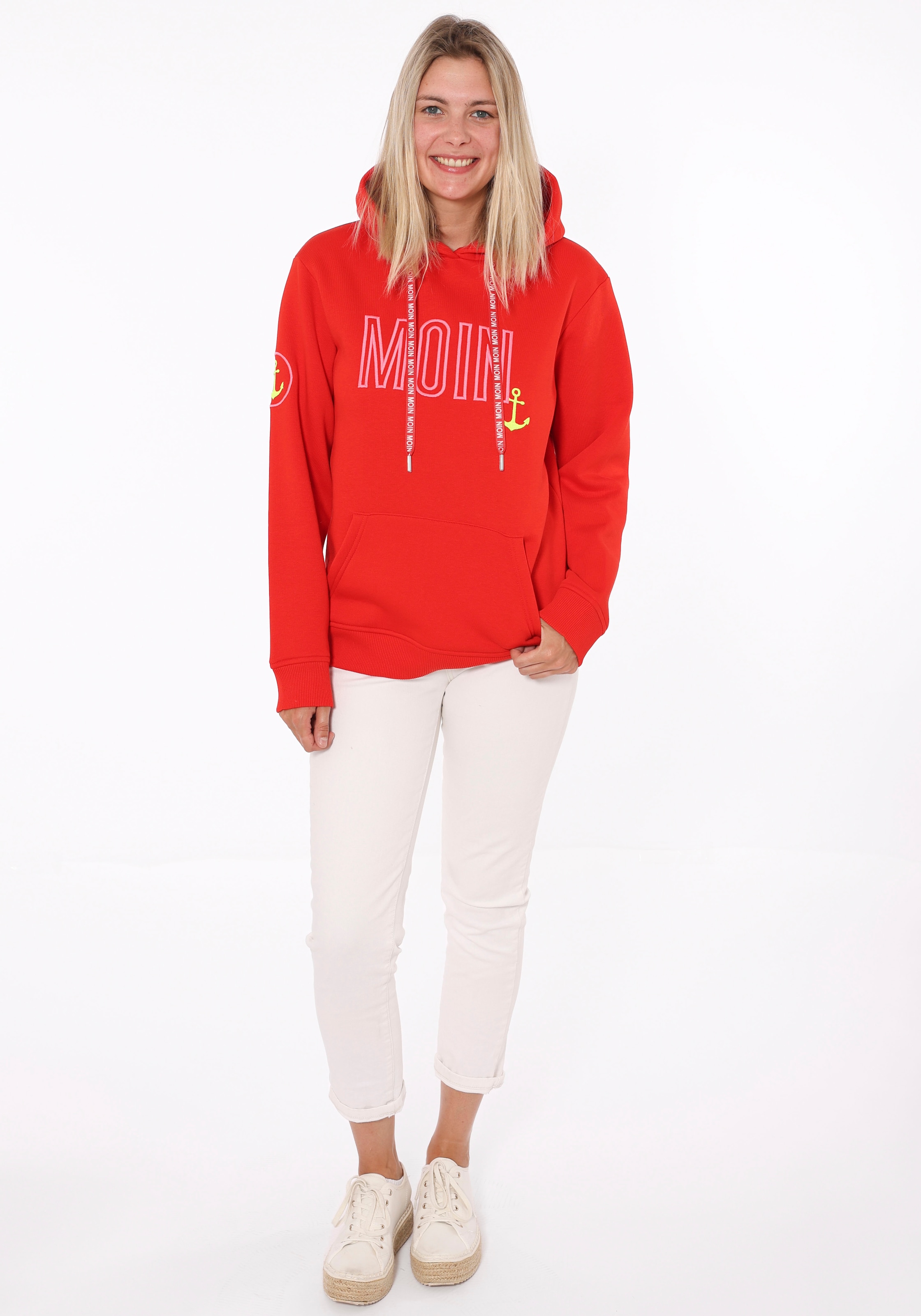 Zwillingsherz Hoodie »Limited Edition«, mit Kapuze, gesticktem "MOIN" und Anker Motiv